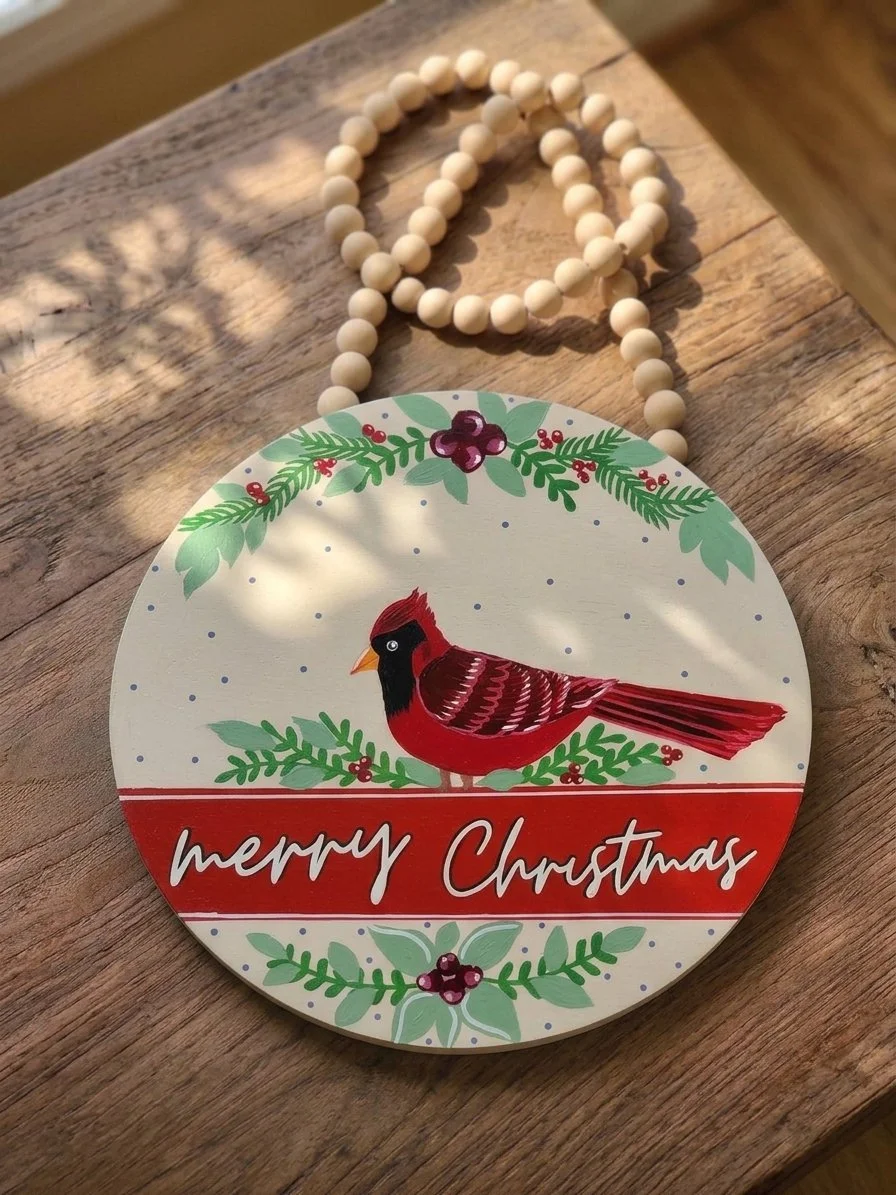 Merry Christmas Cardinal Sign (Cream & Red).jpg