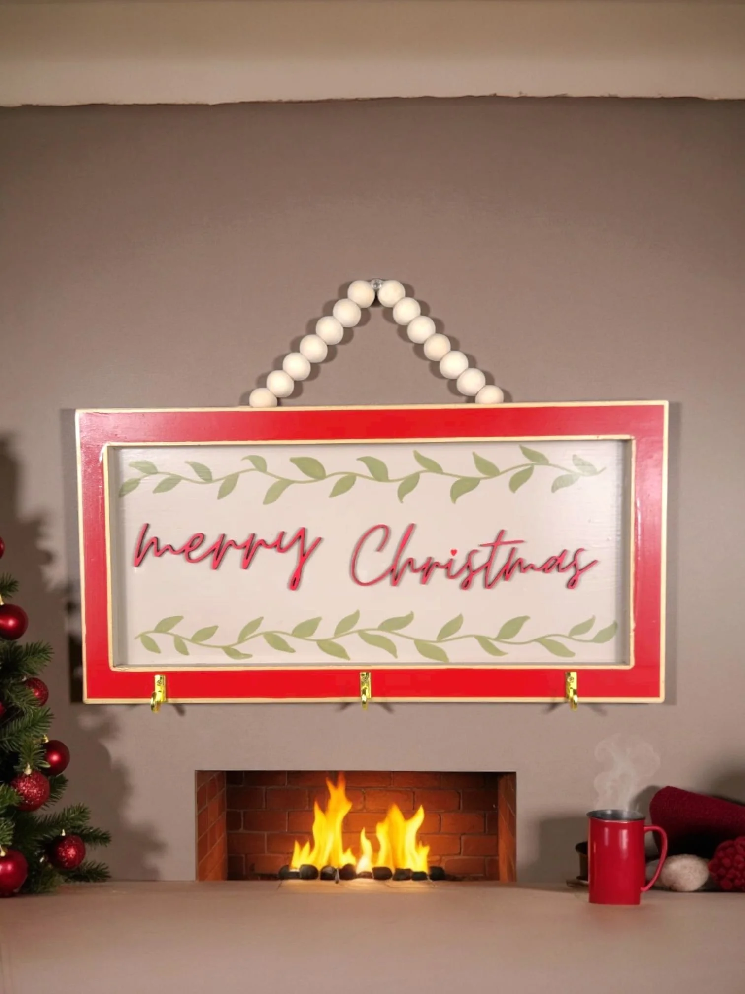 Merry Christmas Wall Hanging & Key Ring Holder