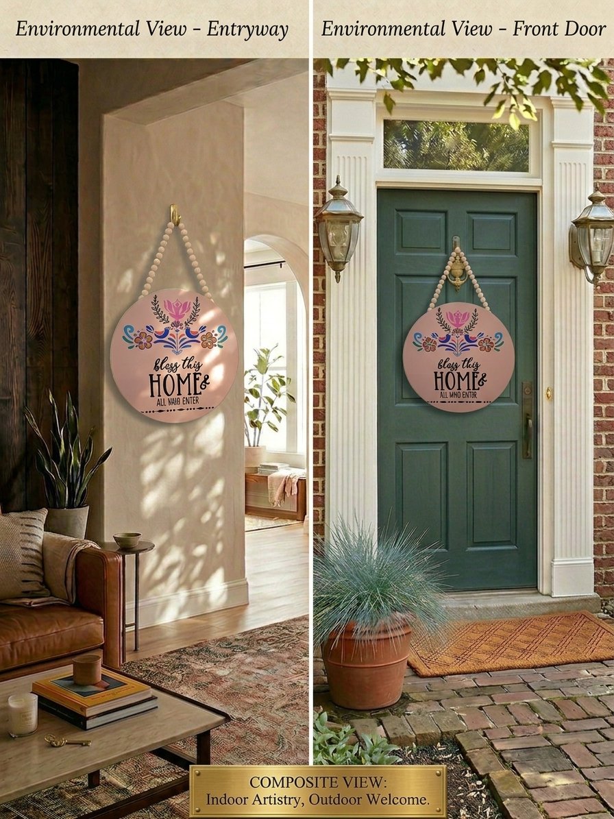 Bless This Home Folk Art Sign (Blush Pink) - Environmental.jpg