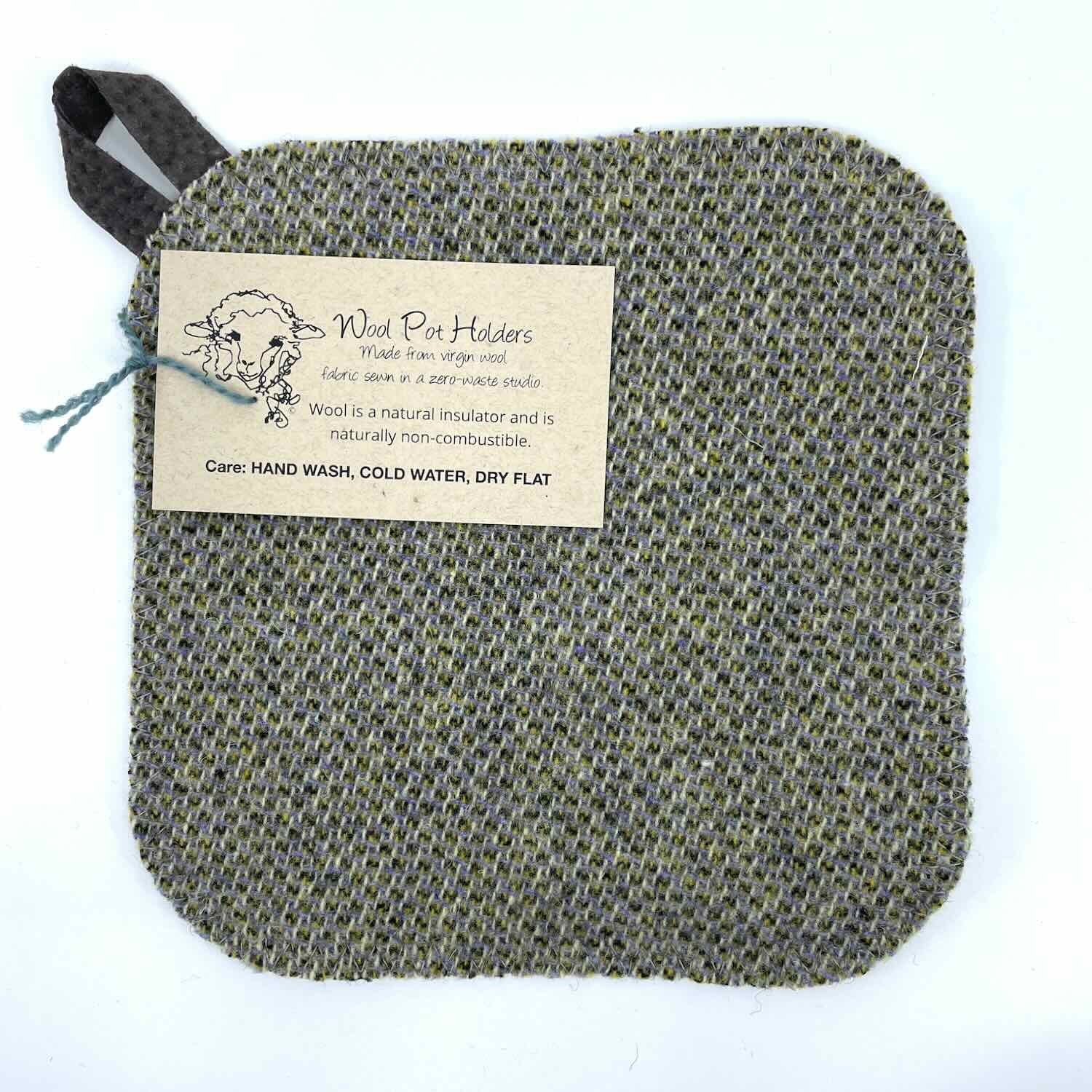 Gray Lavender Green Tweed Potholder