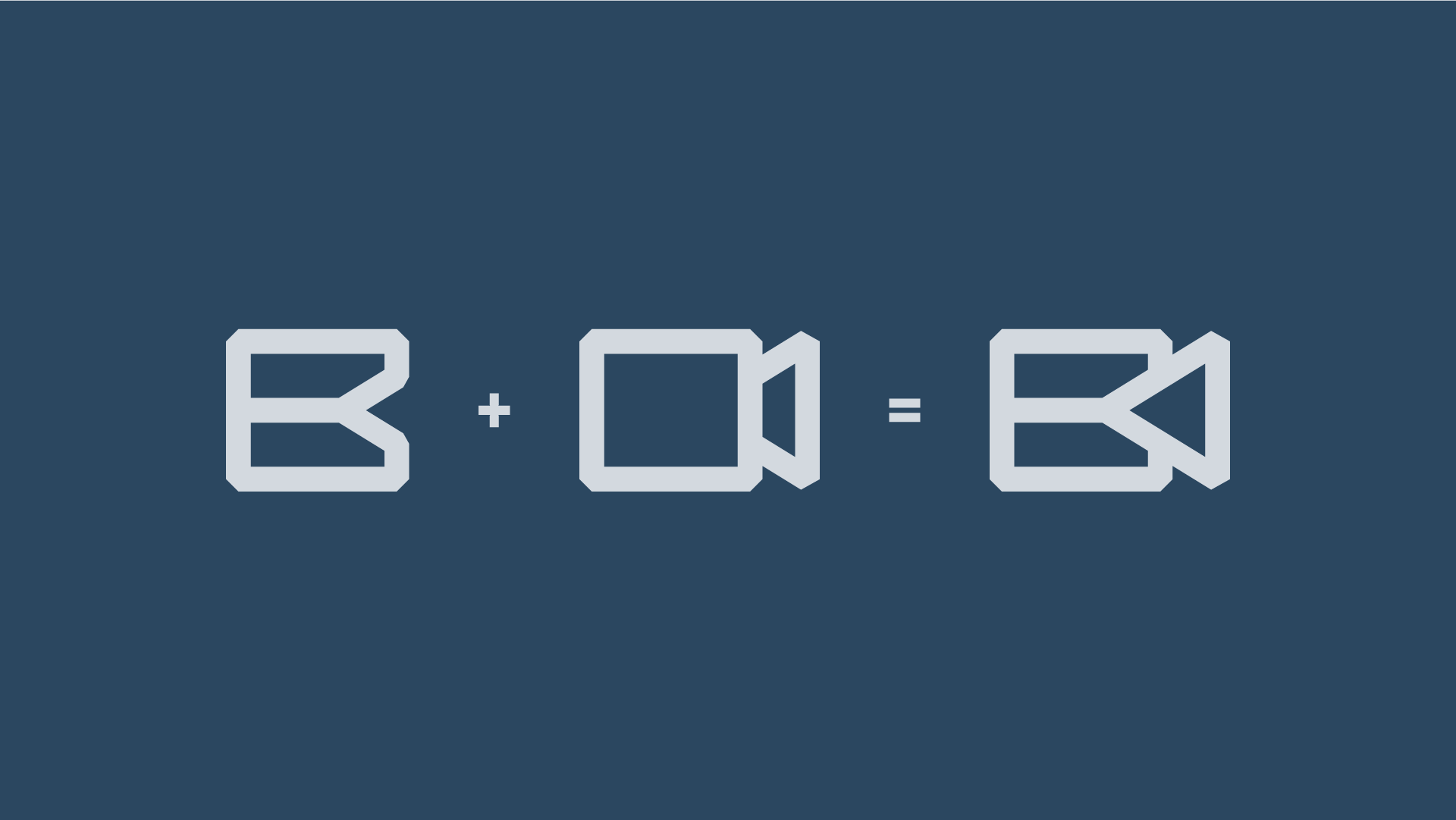 Bobby Palacios logo development graphic showing the combination of letterforms and camera icon elements.