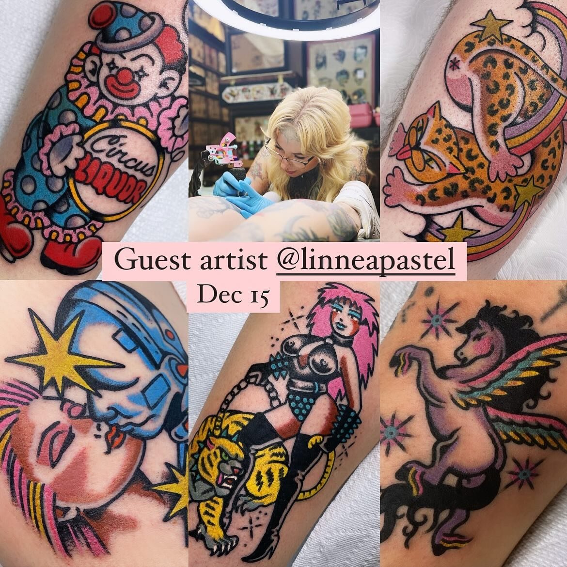 ⭐️ @linneapastel ⭐️ Guest artist Dec 15! To book click the link in @linneapastel bio!! We are so Excited to have @linneapastel tattooing with us @the_hideaway_tattoo ⭐️✨⭐️✨⭐️✨⭐️✨⭐️✨ #pastel #pasteltattoo #cutetattoo #traditionaltattoo #newwavetattoo 