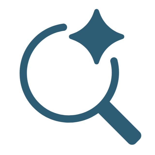 Magnifying glass with sparkle on the lens