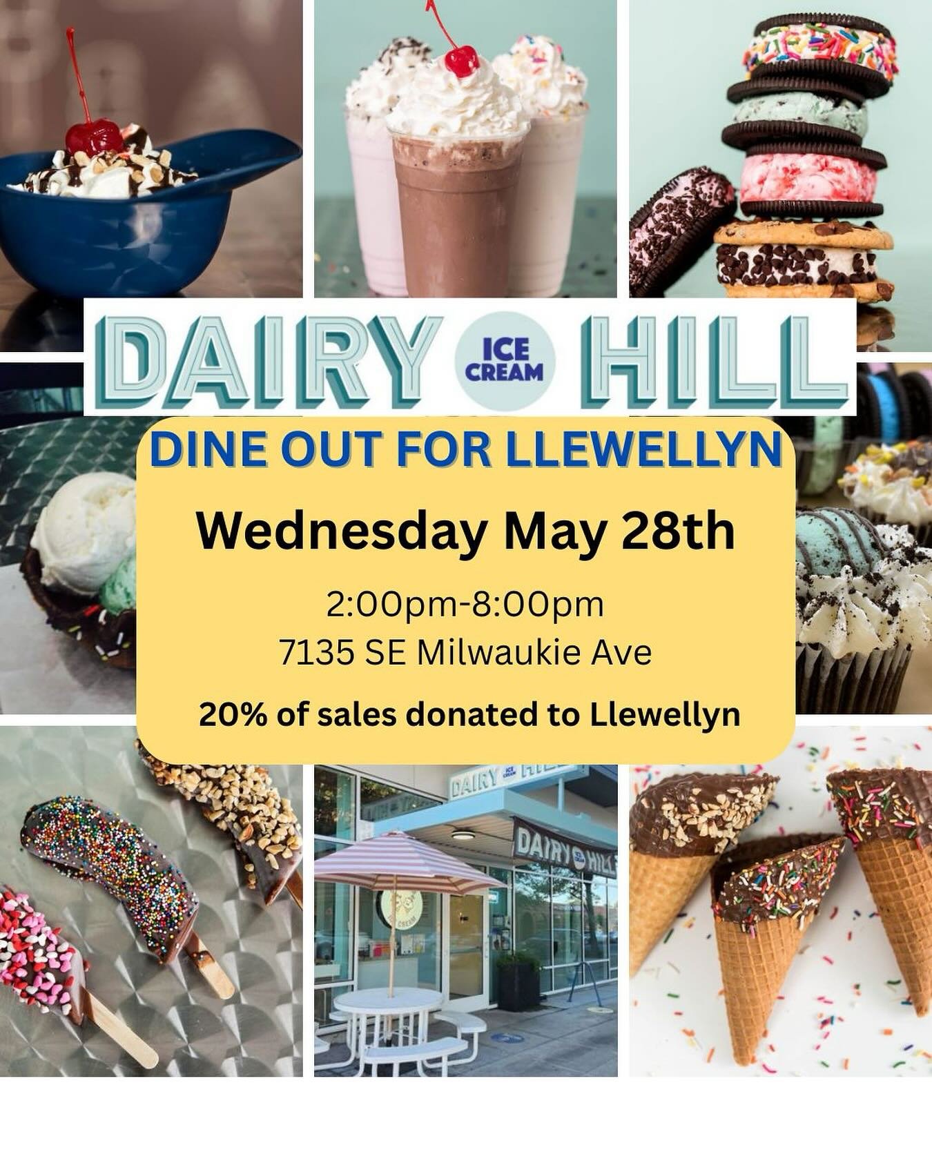 Dairy Hill dine out is TODAY! Come share a cool treat with friends and support your school and community!
