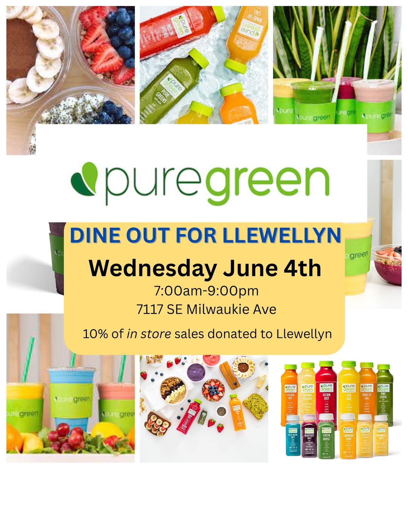 MARK YOUR CALENDARS! Our last dine out for the school year will be at @puregreenportland 🌟 let&rsquo;s send this year off with big HOORAY! Together we SHINE!