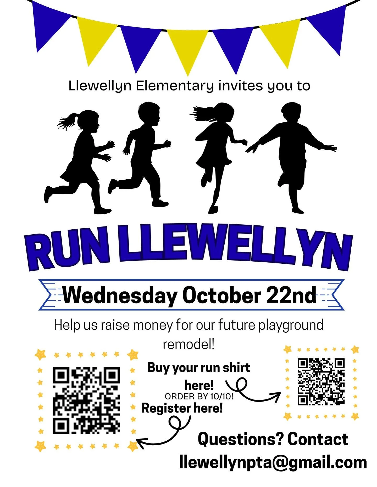 🚨 ONE WEEK LEFT! 🚨
Get your student registered and start collecting those pledges &mdash; it&rsquo;s time to Run Llewellyn! 🏃&zwj;♀️💙

We&rsquo;re already &frac14; of the way to our $40,000 goal for a brand-new inclusive playground, and we still 
