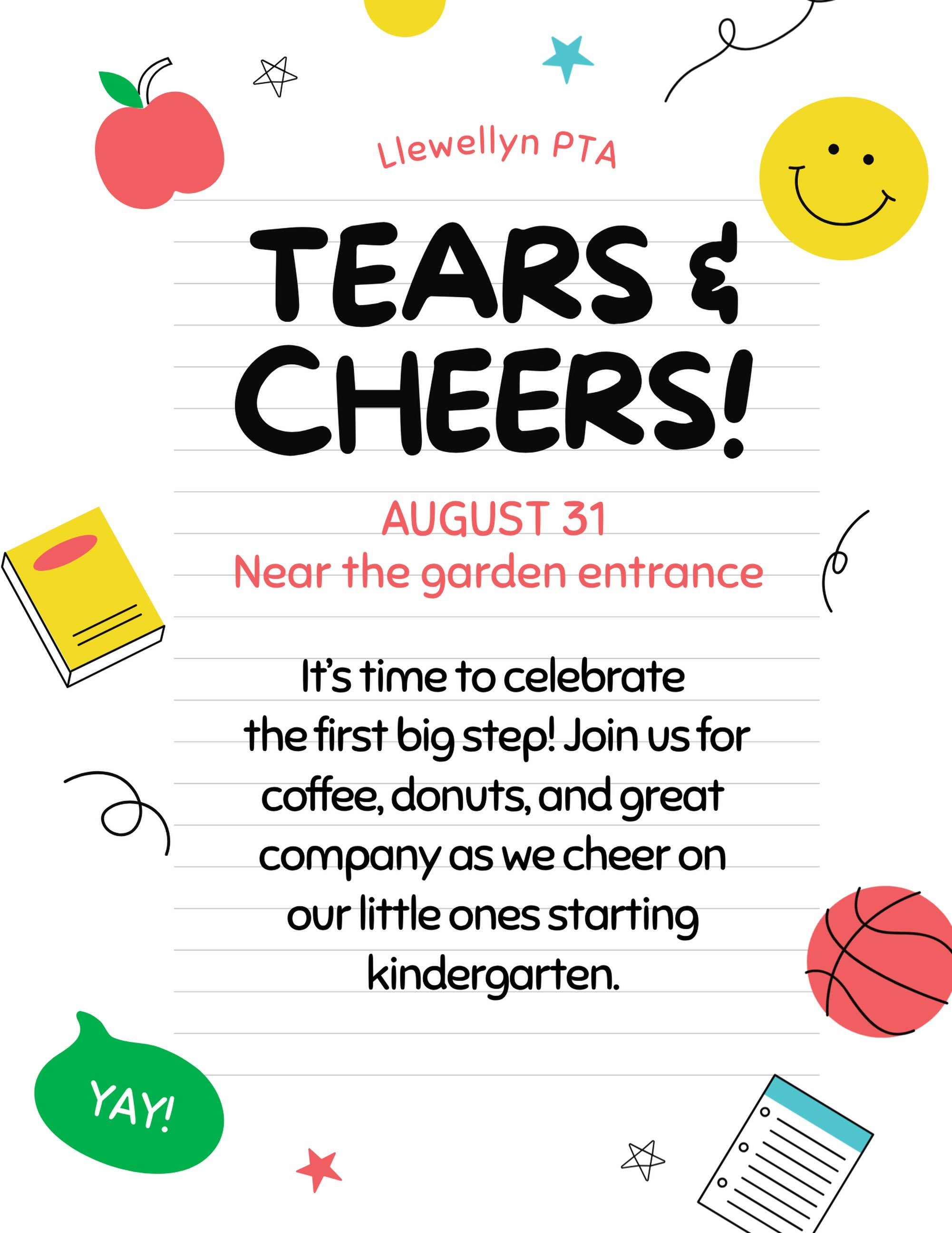Kindergarten is almost here! Join us August 31 near the garden entrance for coffee, donuts, and a little kindergarten cheer as we celebrate this big first step together. We can&rsquo;t wait to see you!