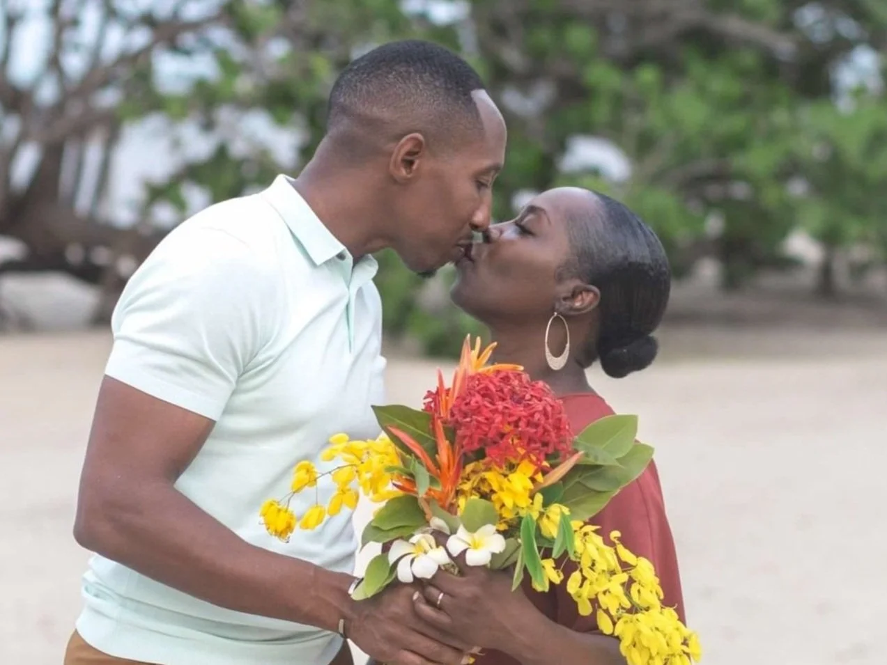 black married couple wedding day