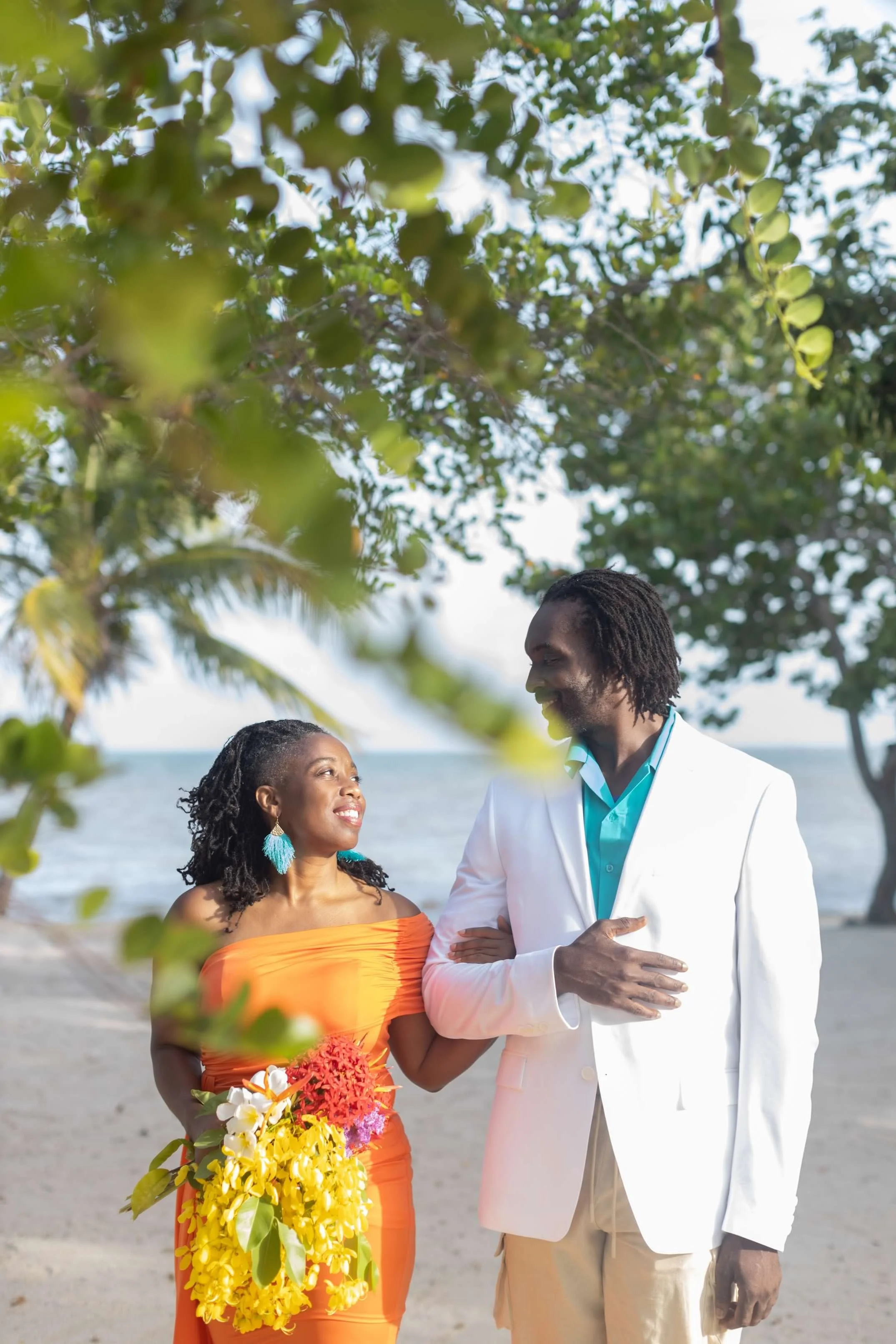 black couple lovingly smiling at each other