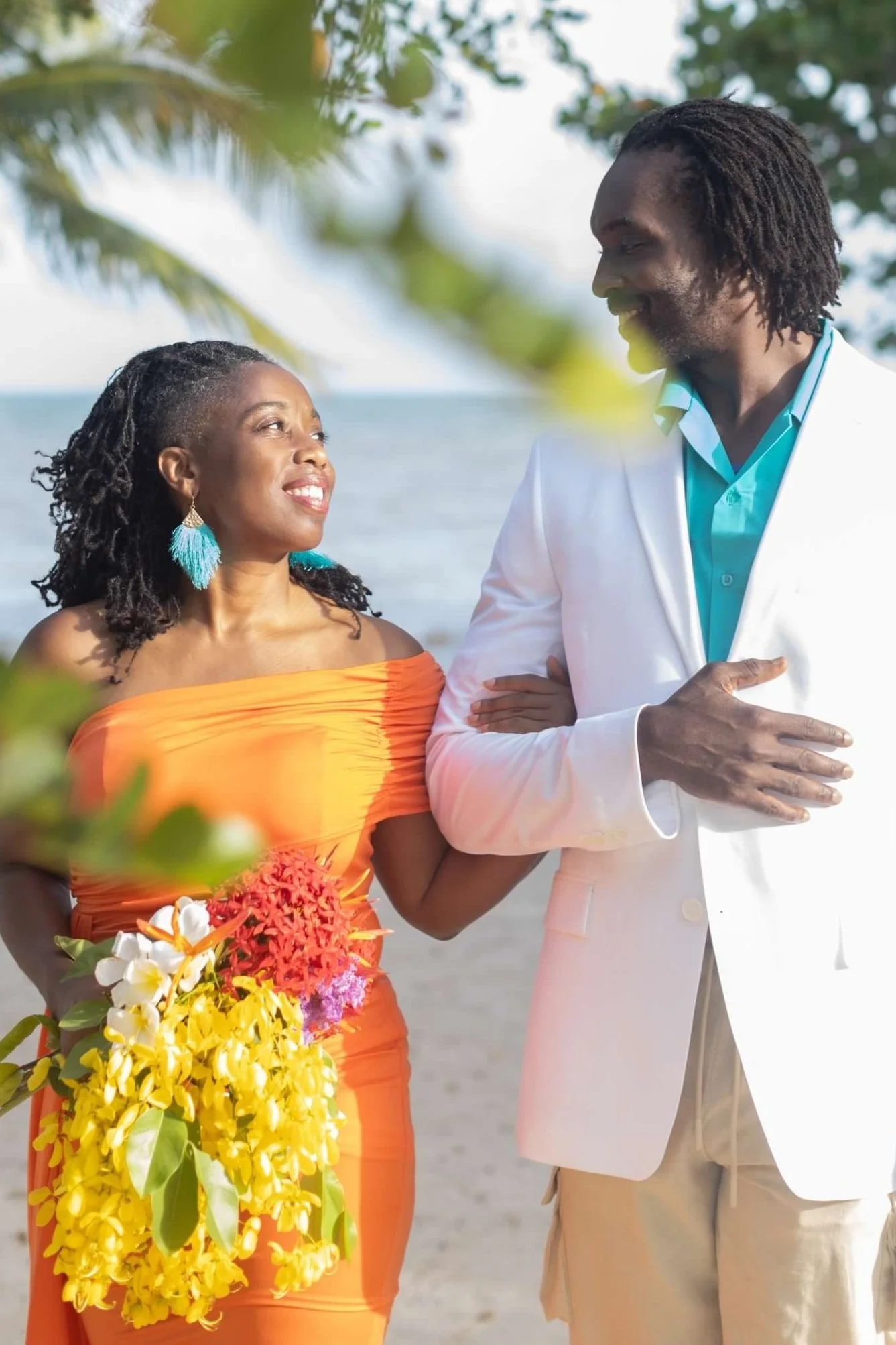 black couple lovingly gazing at each other
