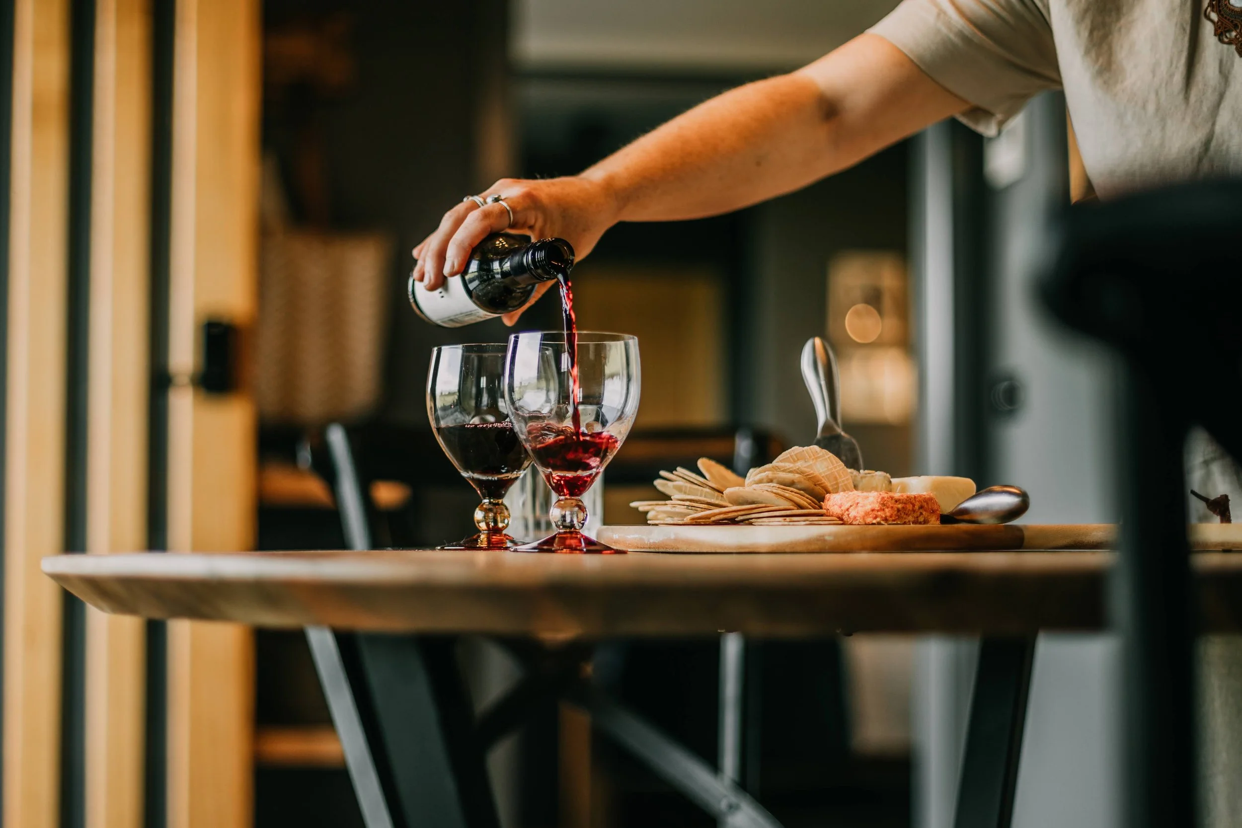 Share wine and cheese 