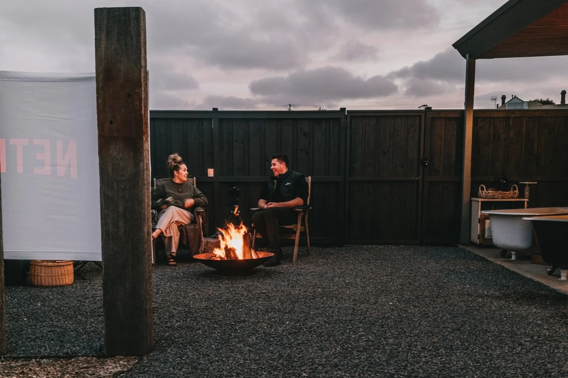 Imagine the perfect weekend getaway in Victoria and you will sneak away to The Landing and rug up and watch the outdoor cinema by the fire.