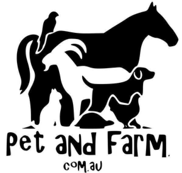 Logo for Pet and Farm, an online pet shop, selling animal supplies and farm supplies.