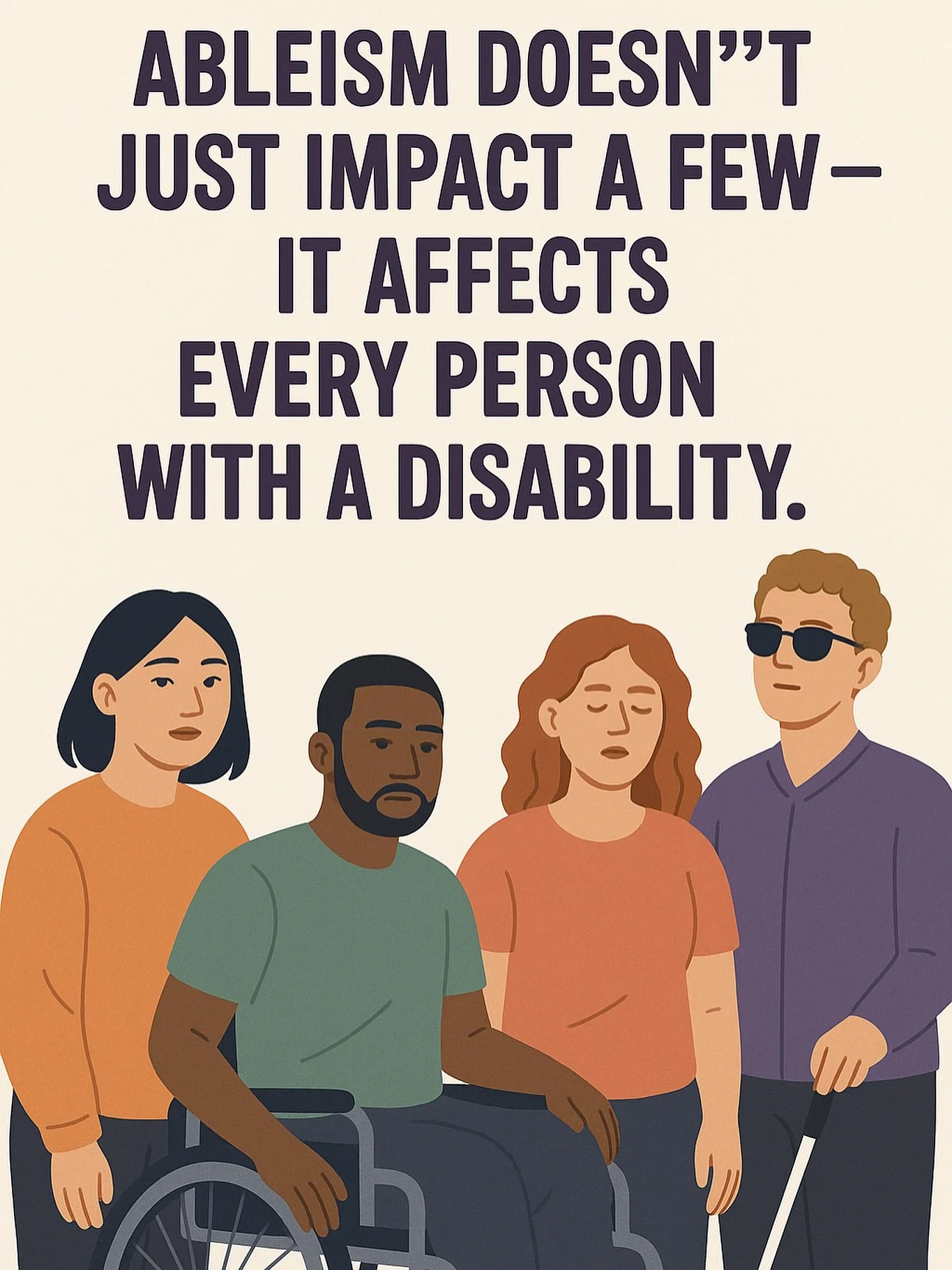 Ableism doesn&rsquo;t just impact a few &mdash; it affects every person with a disability.

Whether visible or invisible, physical or cognitive, lifelong or acquired &mdash; disability is met with a world that&rsquo;s not built for difference.

🧠 A 