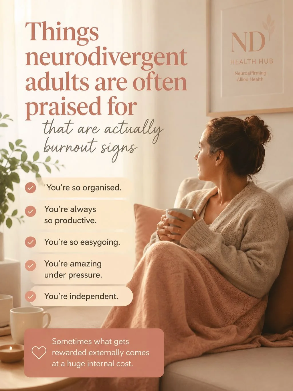 A lot of neurodivergent adults become highly skilled at appearing &ldquo;capable&rdquo; while quietly struggling underneath.

What others see as:

* organised
* productive
* calm
* independent

&hellip;can sometimes be masking, overcompensating, nerv