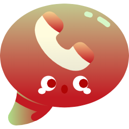 Cartoon red crab holding a vintage white rotary telephone, looking up at it.