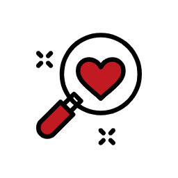 A black background with a red heart and a red marijuana or joint icon.