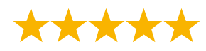 Five gold stars arranged in a horizontal line.