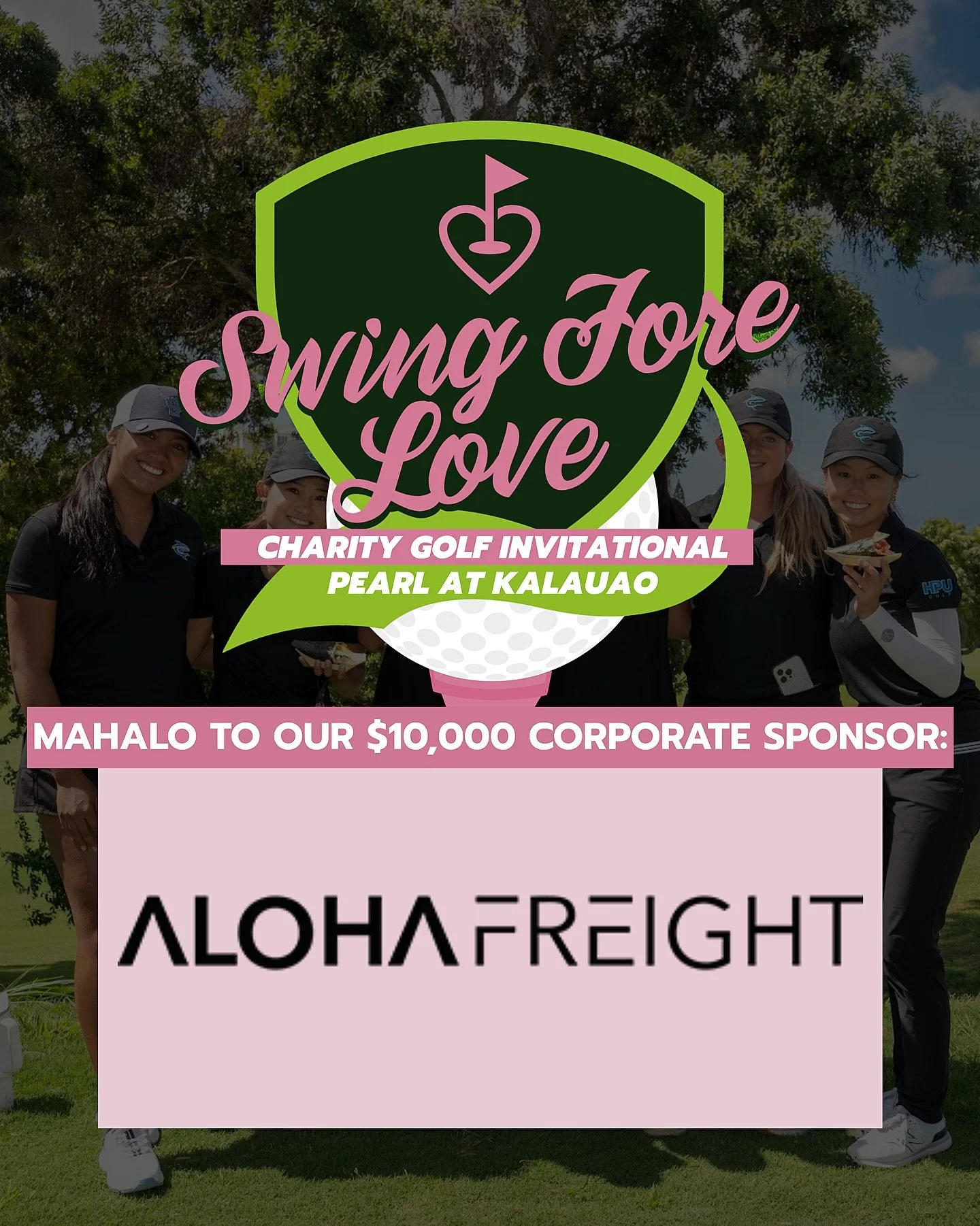 Mahalo to our $10,000 Corporate Sponsor, Aloha Freight, for their incredible support of WSO Hawaii and the Swing Fore Love Golf Tournament. ⛳️💚

Aloha Freight is a locally trusted logistics and freight company, specializing in reliable shipping and 