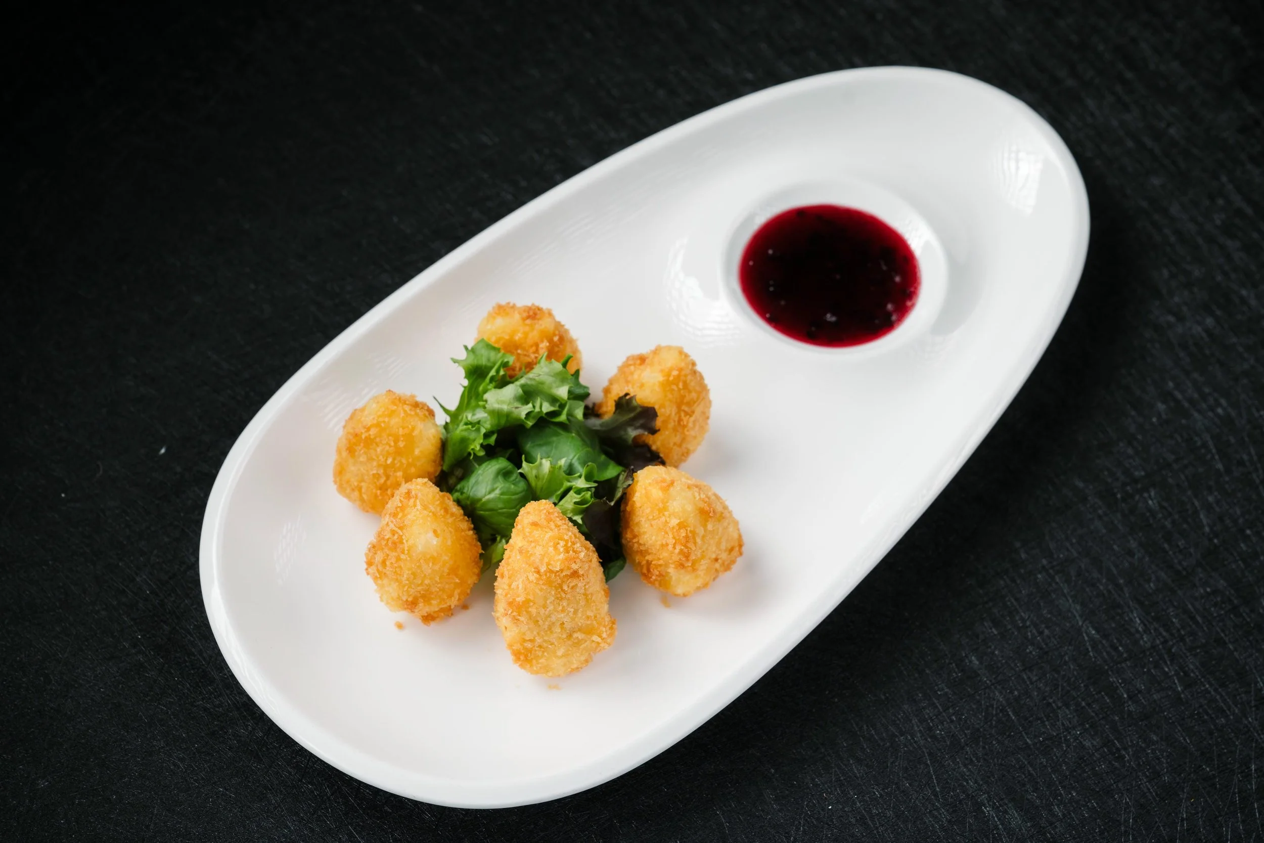 Crumbed Camembert Cheese With Blueberry Jam $28
