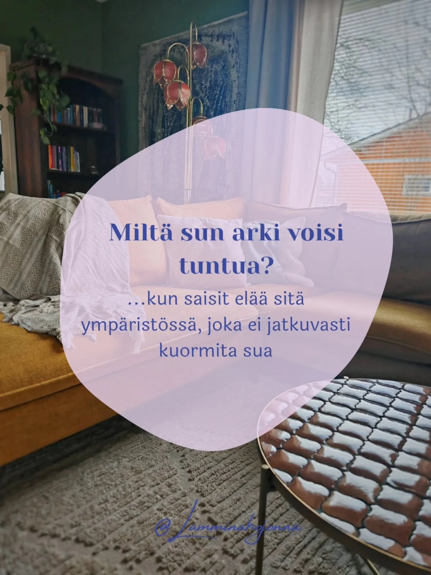 Arki vois my&ouml;s olla ihan kivaa 🤷

Ja ymp&auml;rist&ouml;ll&auml; on aika iso vaikutus siihen, milt&auml; arki tuntuu ✨
Kuormittavassa ymp&auml;rist&ouml;ss&auml; energiaa valuu aivan hukkaan 🫣 

Pys&auml;hdypp&auml; hetkeksi miettim&auml;&auml