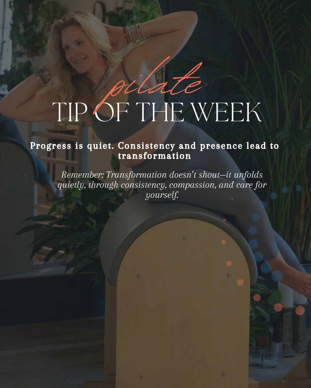 In a world that celebrates quick results and constant motion, Pilates invites you to slow down, to move with intention, to breathe with purpose, and to notice the subtle shifts that build real strength over time. 🌿⁠
⁠
Transformation doesn&rsquo;t al