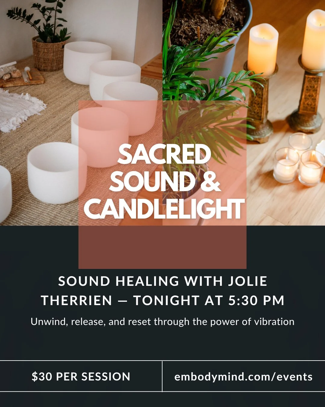 Tonight&rsquo;s the night ✨⁠
⁠
Join us for Sound Healing with Jolie Therrien at 5:30 PM &mdash; a 90-minute immersive experience designed to help your mind and body unwind.⁠
Lay back. Close your eyes. Let sound waves guide you into calm and balance.⁠