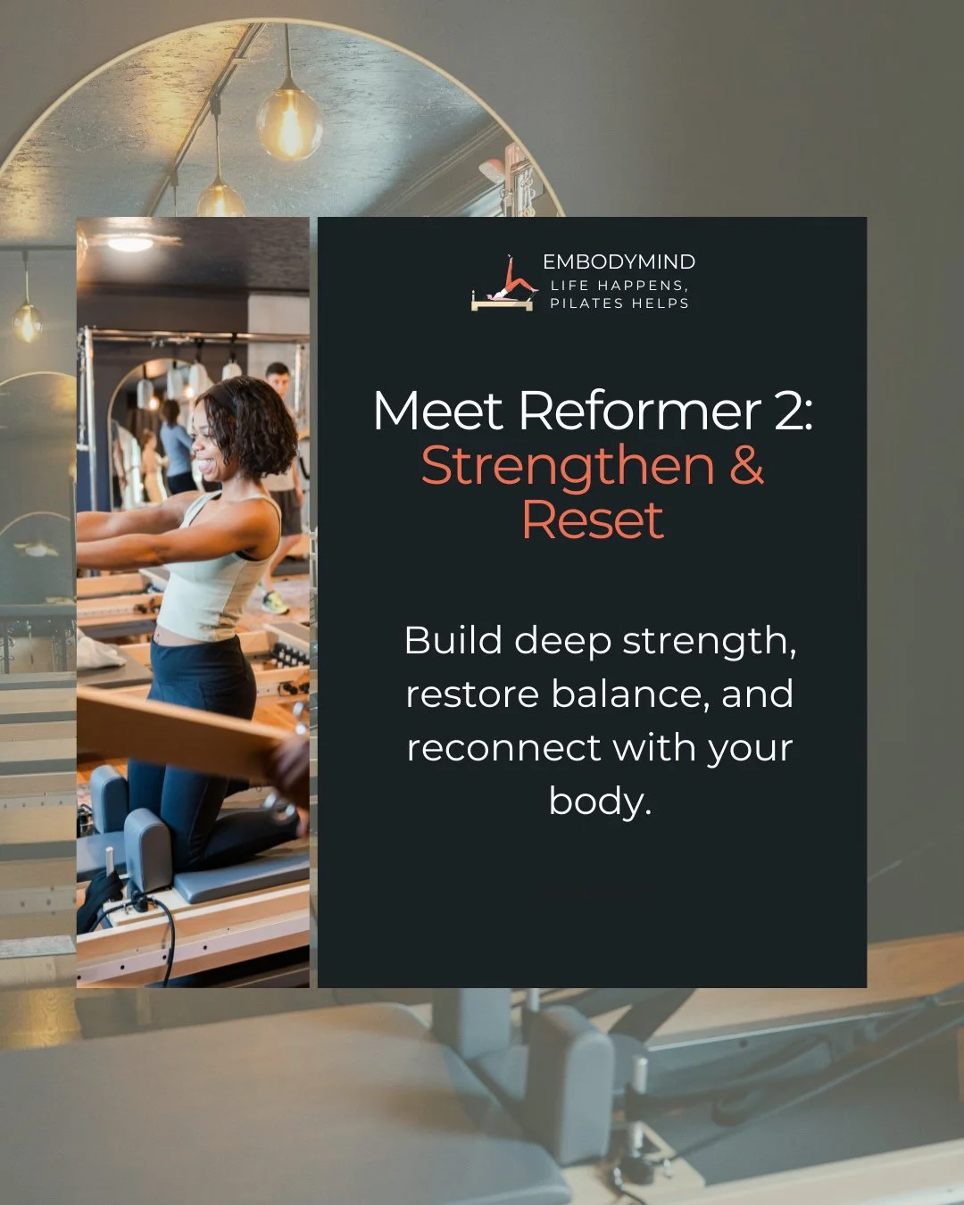 Strength doesn&rsquo;t have to mean strain.⁠
 Our Reformer 2: Strengthen &amp; Reset class combines purposeful movement, mindful pacing, and breath awareness to help you build strength without overwhelming your system.⁠
⁠
Every sequence is designed t