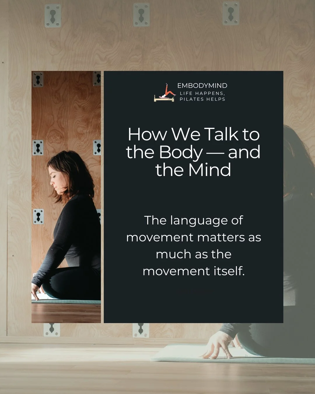 At EmbodyMind, we teach with care &mdash; not criticism.⁠
⁠
Every cue, correction, and moment of silence in our classes is intentional, because how we talk to the body directly affects how the mind responds.⁠
⁠
Movement should never feel like punishm