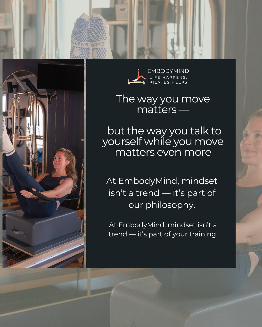 One thing that sets EmbodyMind apart is the attention we give not just to how you move, but to how you think before, during, and after class.⁠
Many fitness trends push intensity, perfection, or &ldquo;earning your workout.&rdquo;⁠
 We focus on someth
