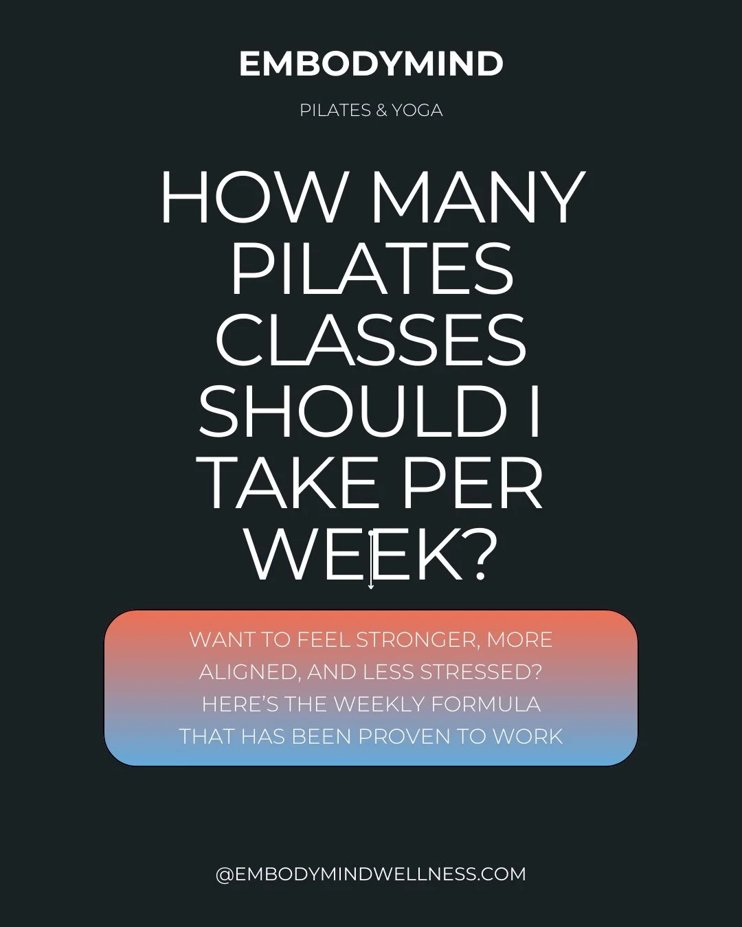 A common question we hear:⁠
 &ldquo;How often should I do Pilates to see results?&rdquo;⁠
⁠
The answer: 2&ndash;3 classes per week &mdash; the sweet spot for both body and mind.⁠
⁠
At this frequency, you train your nervous system to move with control