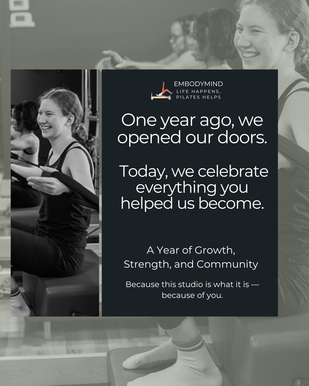 In our first full year, we saw our mission come alive in ways we only dreamed of.⁠
⁠
We didn&rsquo;t want to be just a Pilates and yoga studio.⁠
⁠
 We wanted to create a space where people felt:⁠
 supported,⁠
 encouraged,⁠
 seen,⁠
 and strengthened &