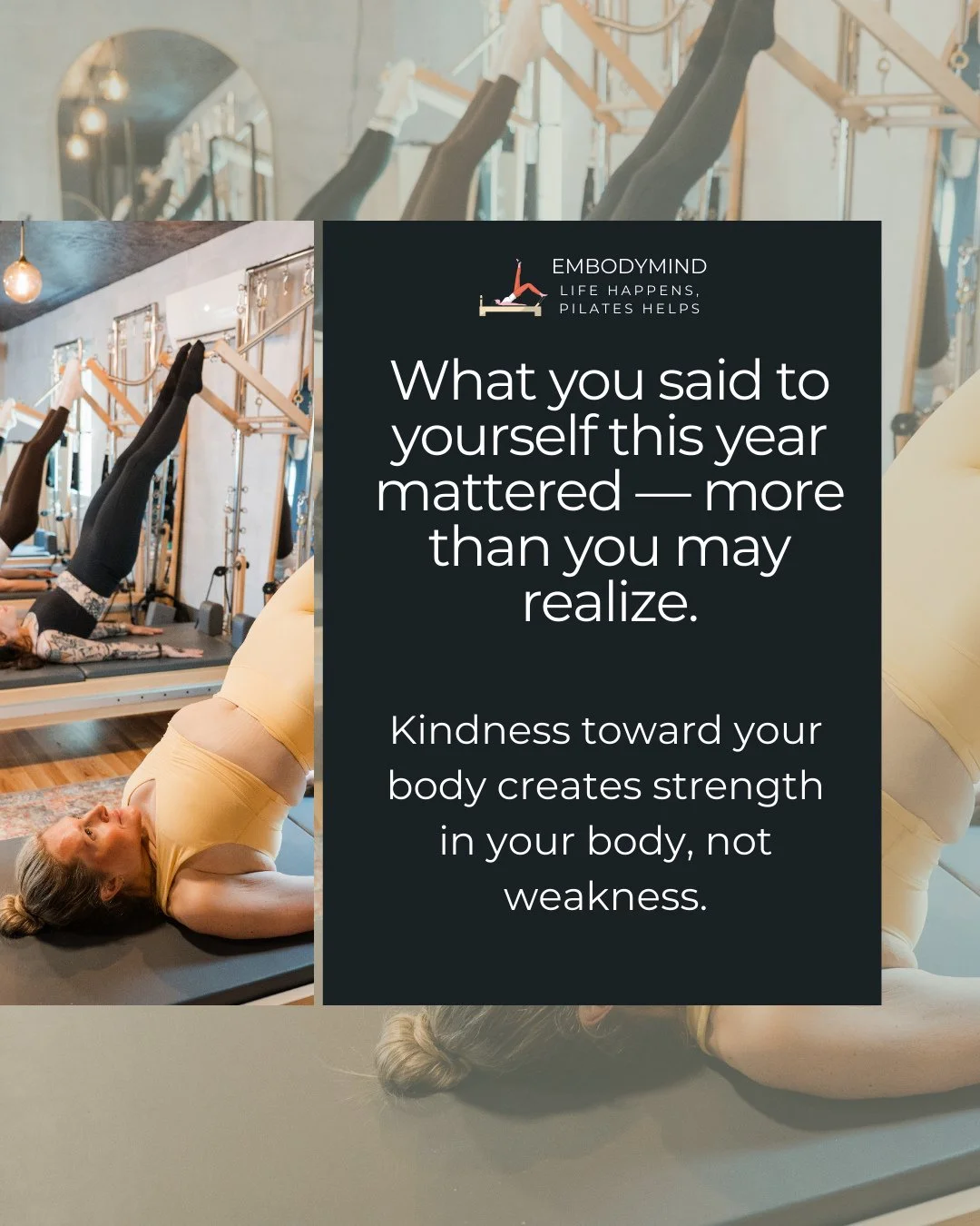 Pilates teaches you something deeper than movement.⁠
⁠
 It teaches you how to talk to yourself when things get hard.⁠
⁠
This year, we watched you shift from&hellip;⁠
⁠
 &ldquo;I&rsquo;m terrible at this&rdquo; &rarr; &ldquo;I&rsquo;m learning.&rdquo;