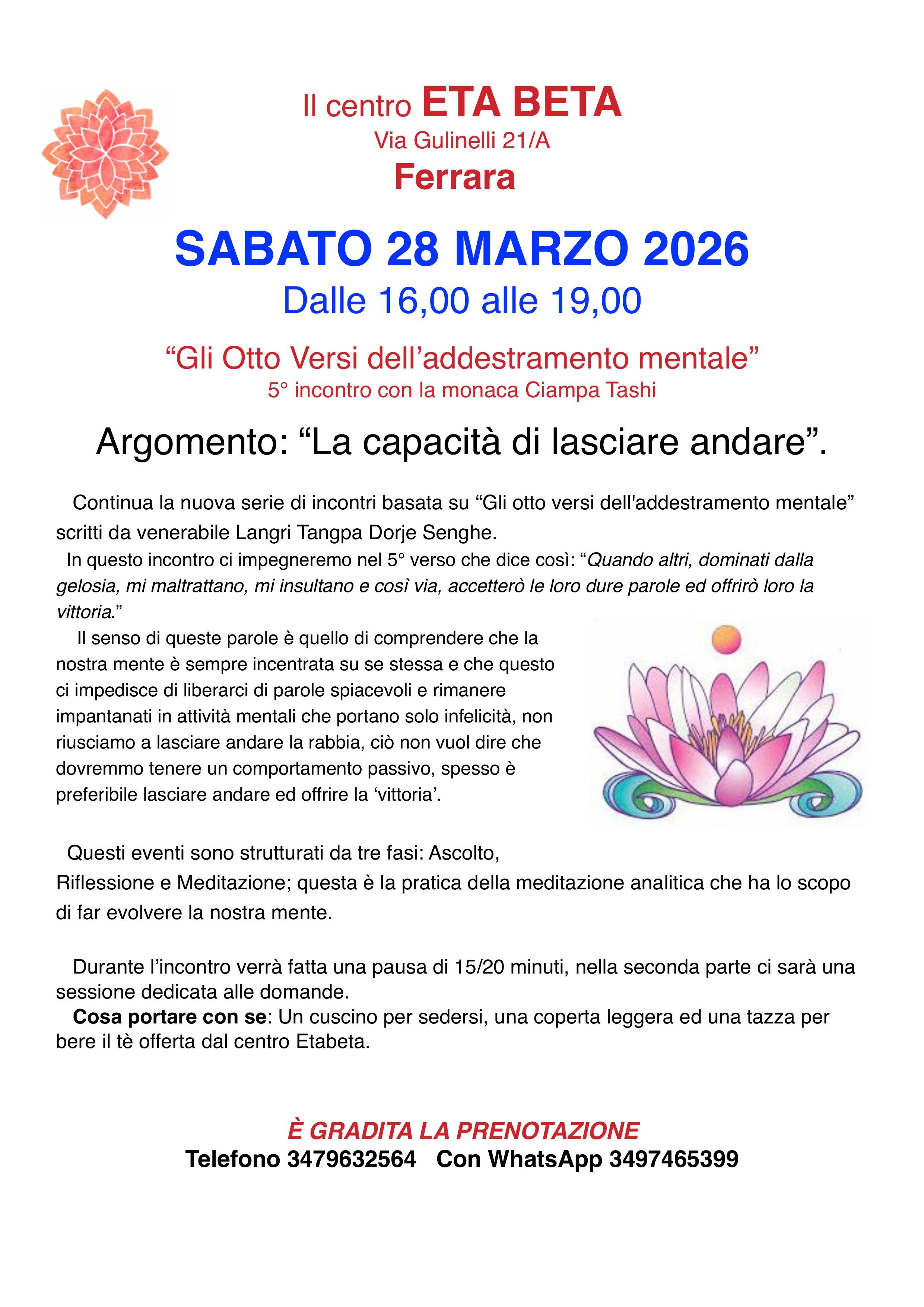 L’addestramento mentale in 8 versi - 5^ parte