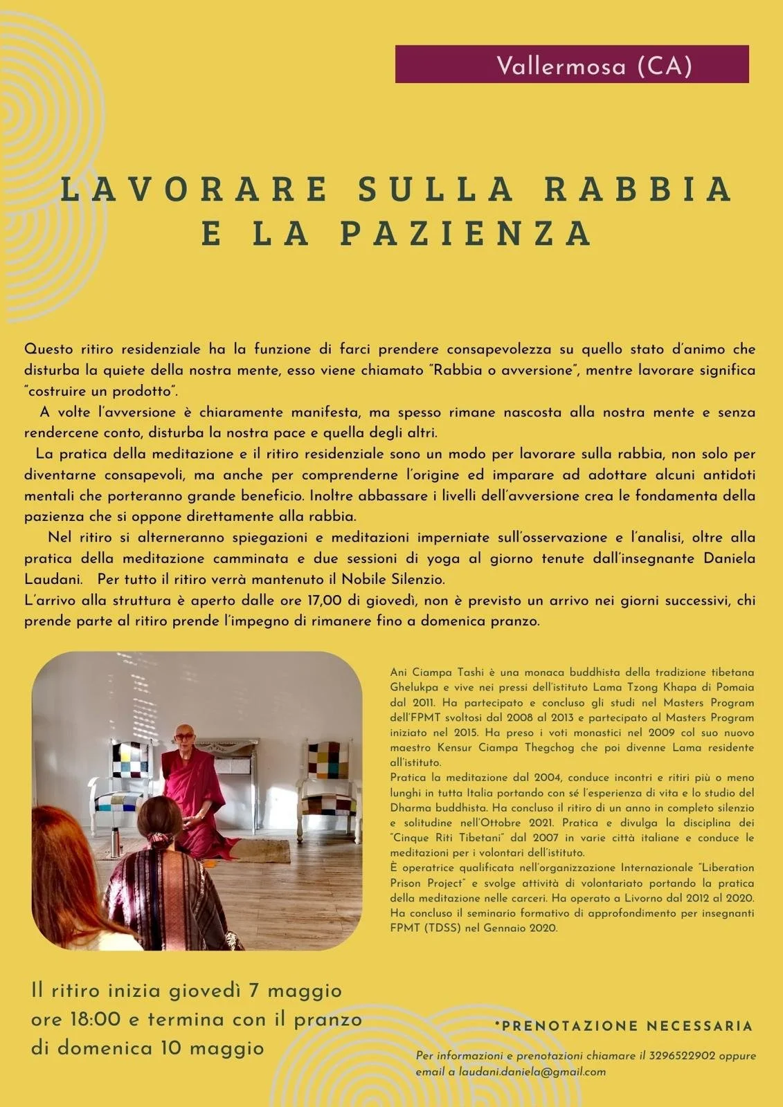 RITIRO RESIDENZIALE - La rabbia e la pazienza