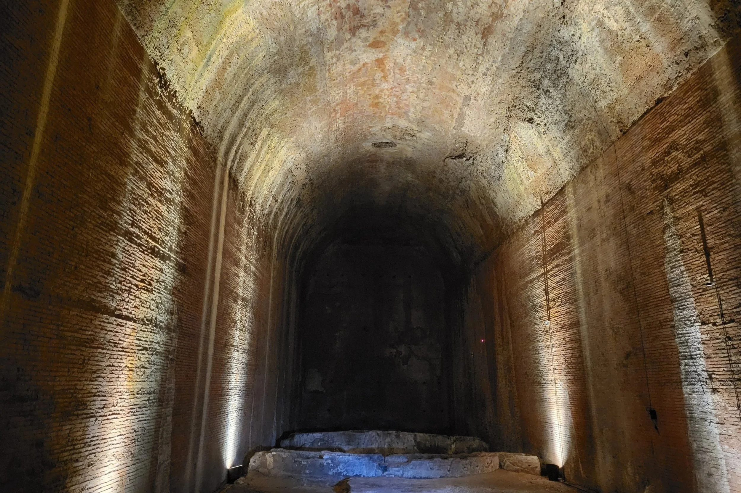 Historic walls and artwork inside Domus Aurea