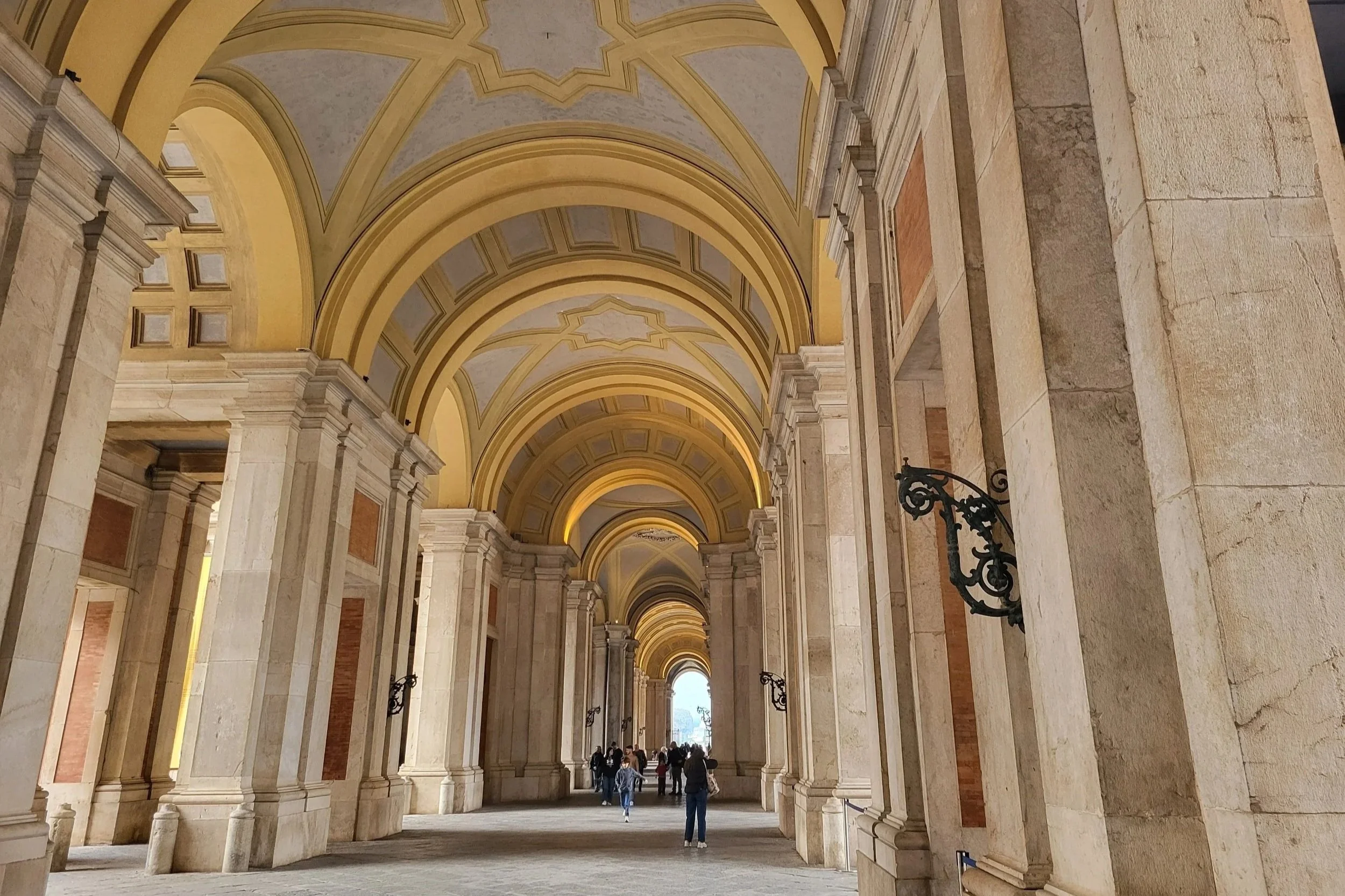 Big columns at the entrance of Reggia di Caserta