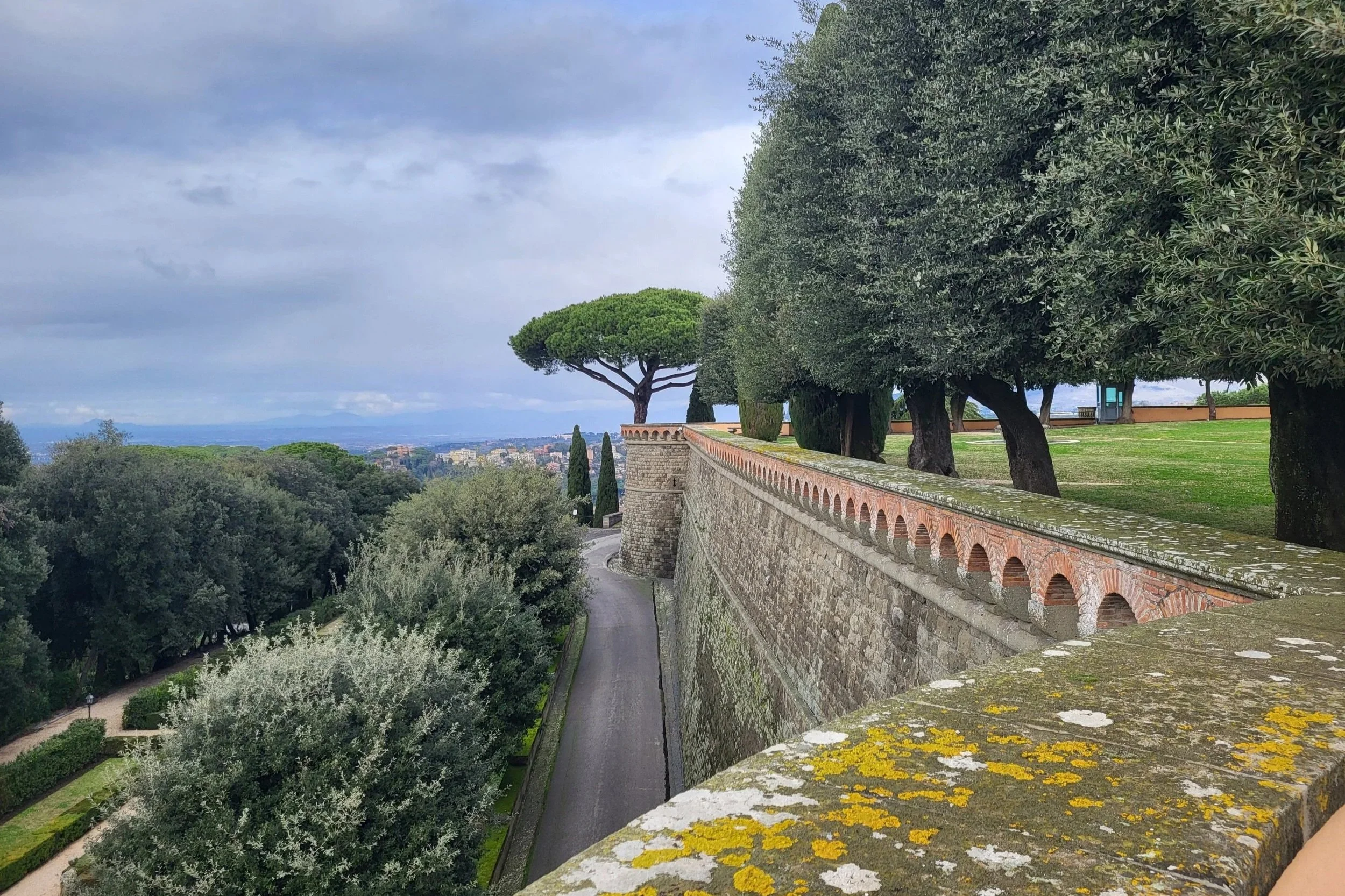 The wall and garden of The Palazzo Pontificio