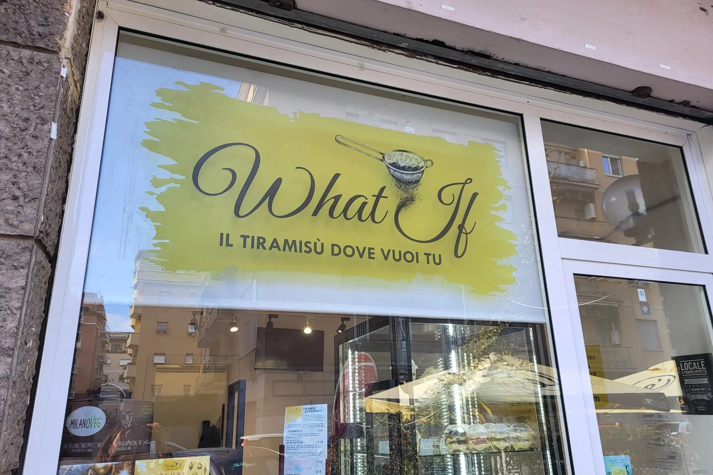 Window of the store at What If - Il Tiramisù dove vuoi tu in Rome