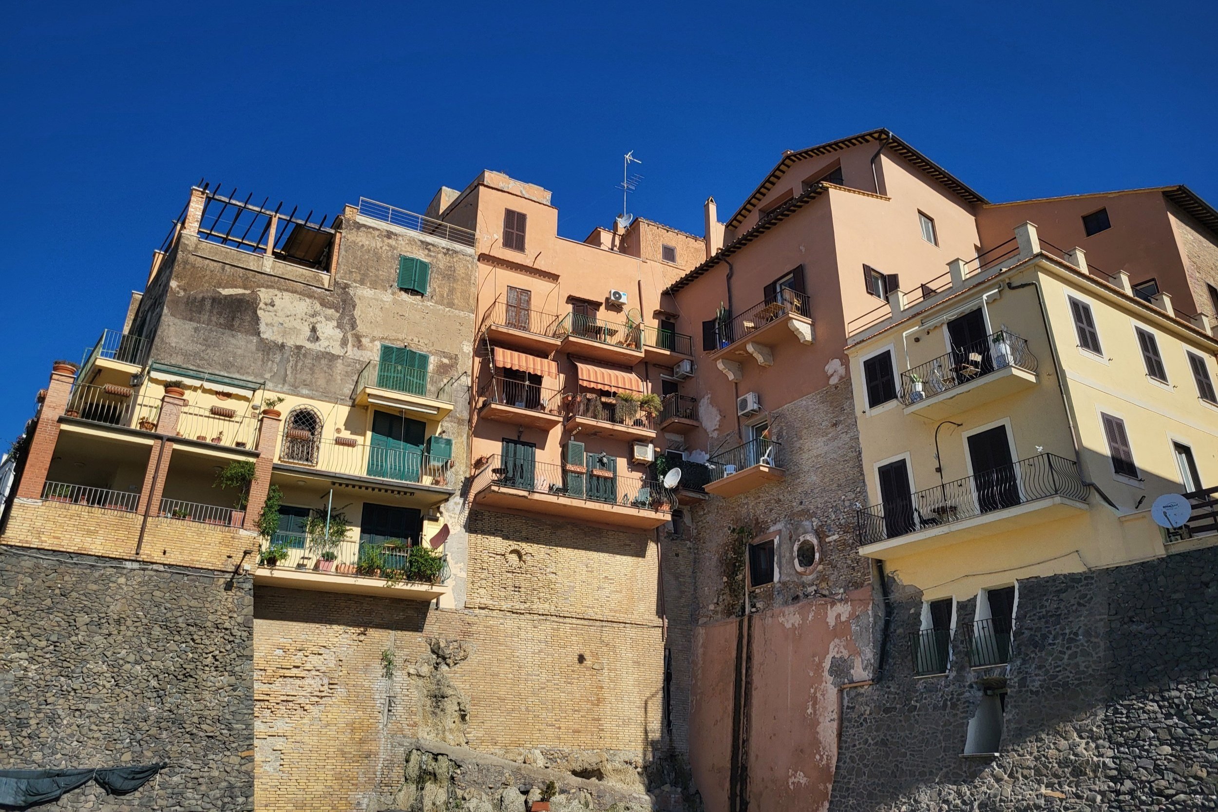 Houses on the historic walls in Nettuno