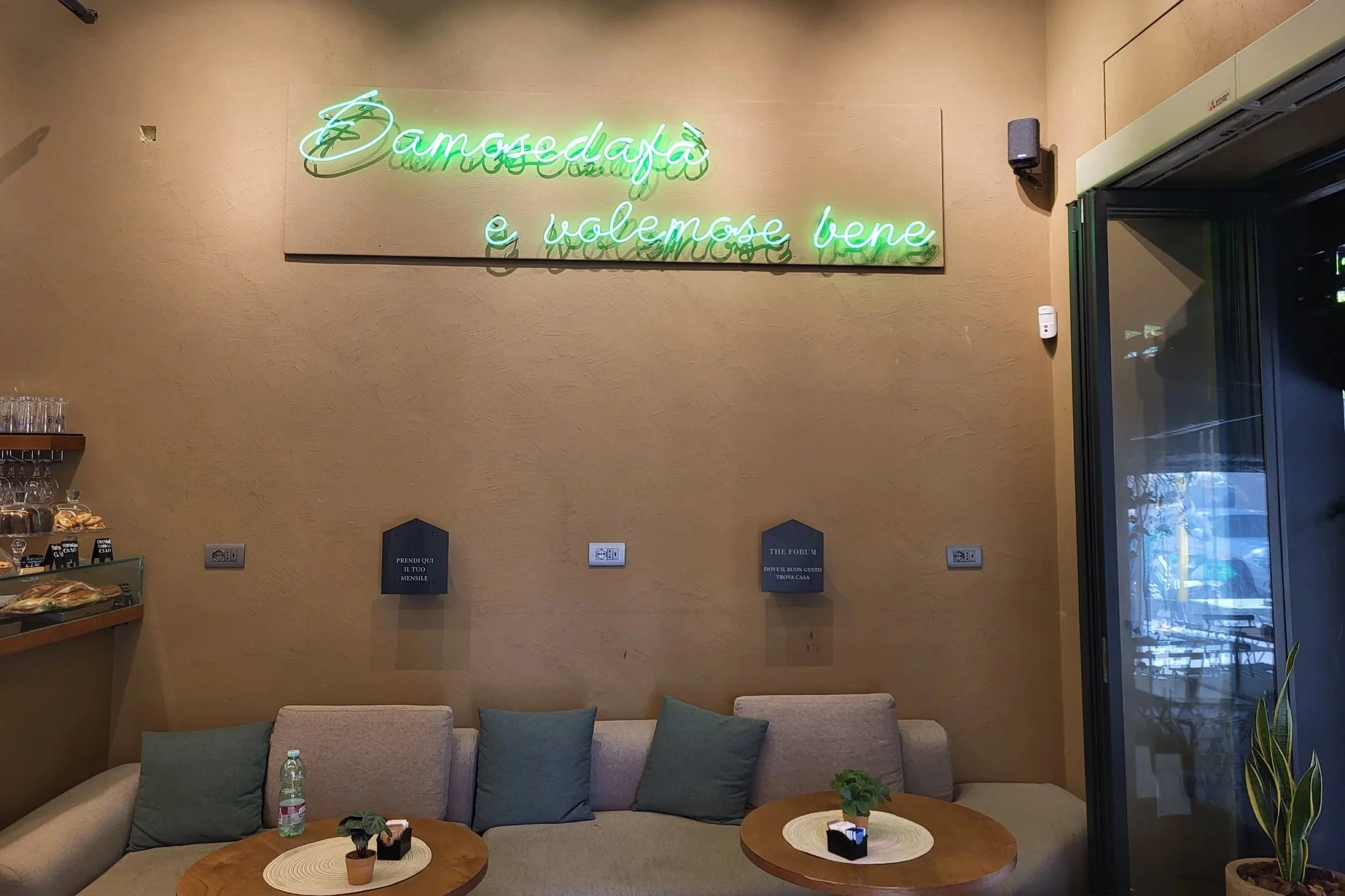Cozy couch at The Forum in Pigneto Rome