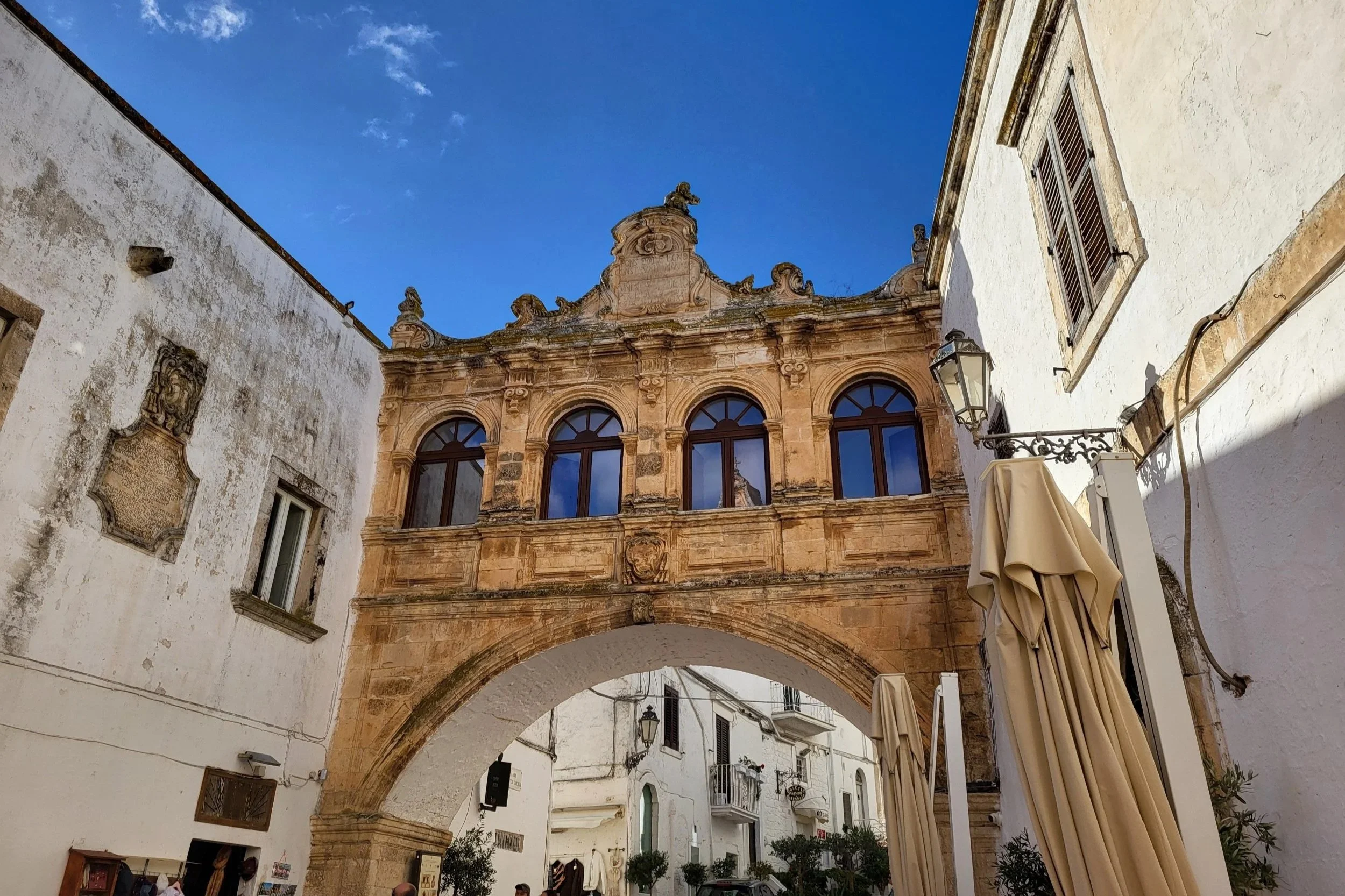 Arco Scoppa in Ostuni, Puglia, Italy, a historic city archway