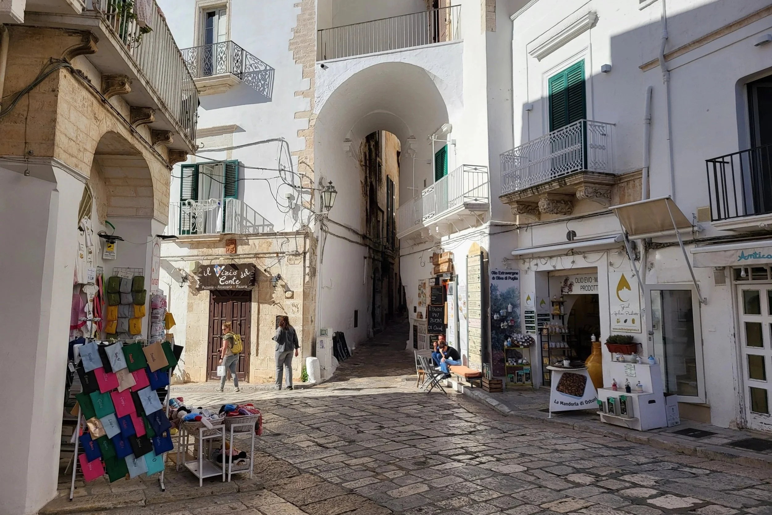 Historic centre of Ostuni with whitewashed houses and charming streets.