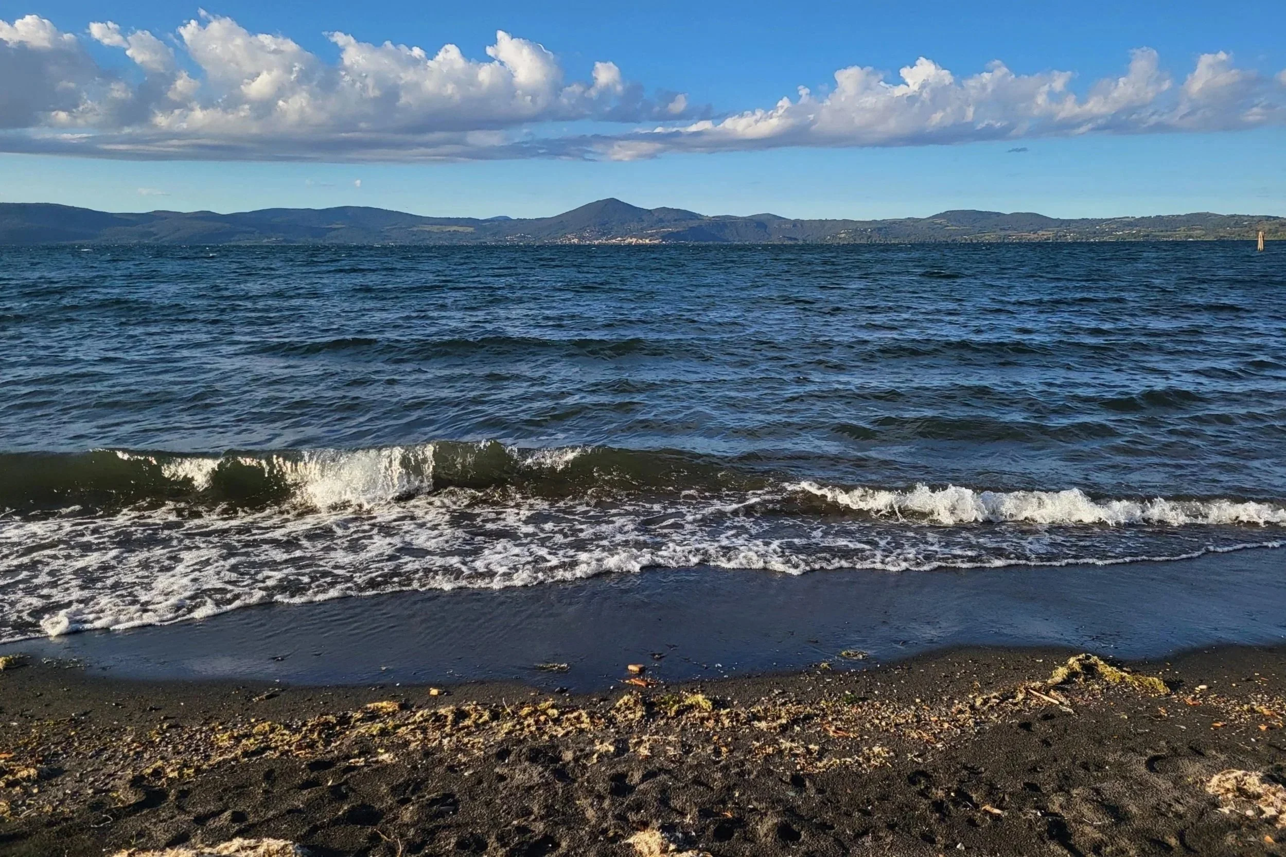 Lake view of lake Bracciano from the beach