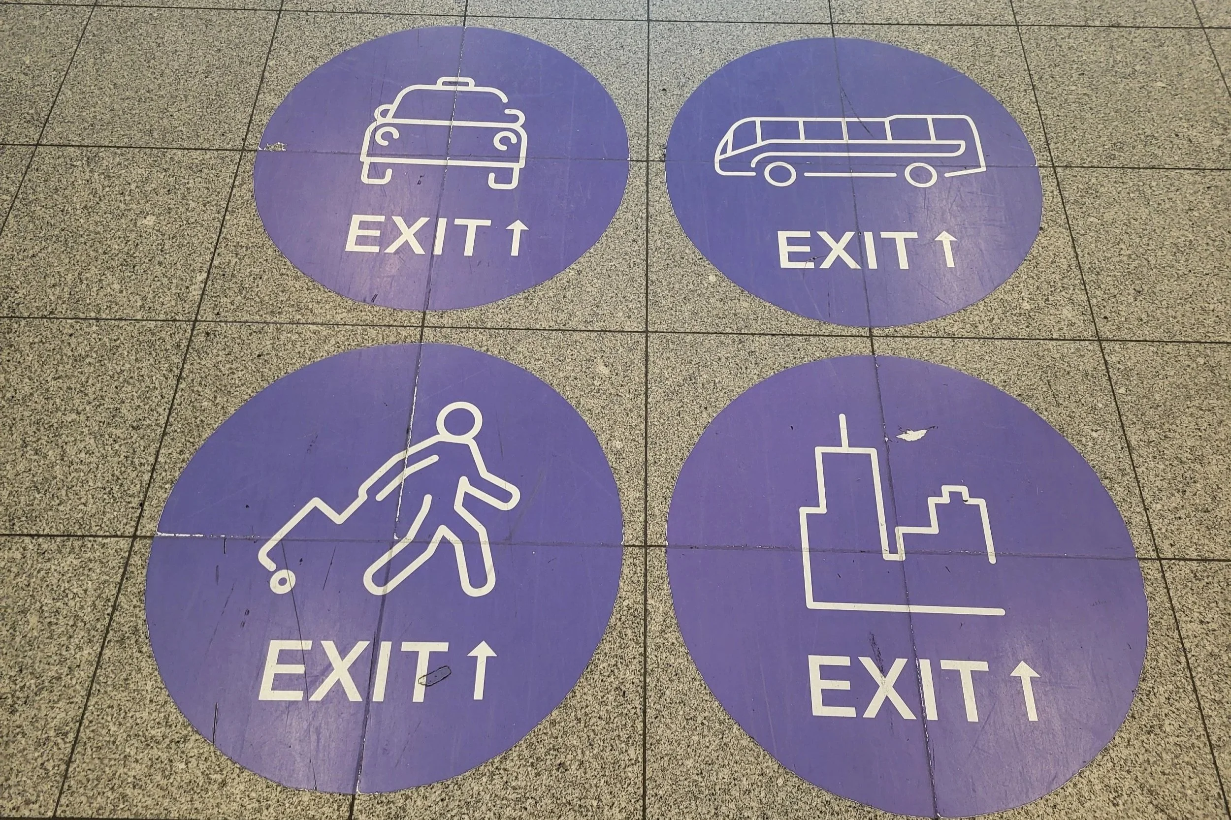 Exit signs at Eindhoven Airport