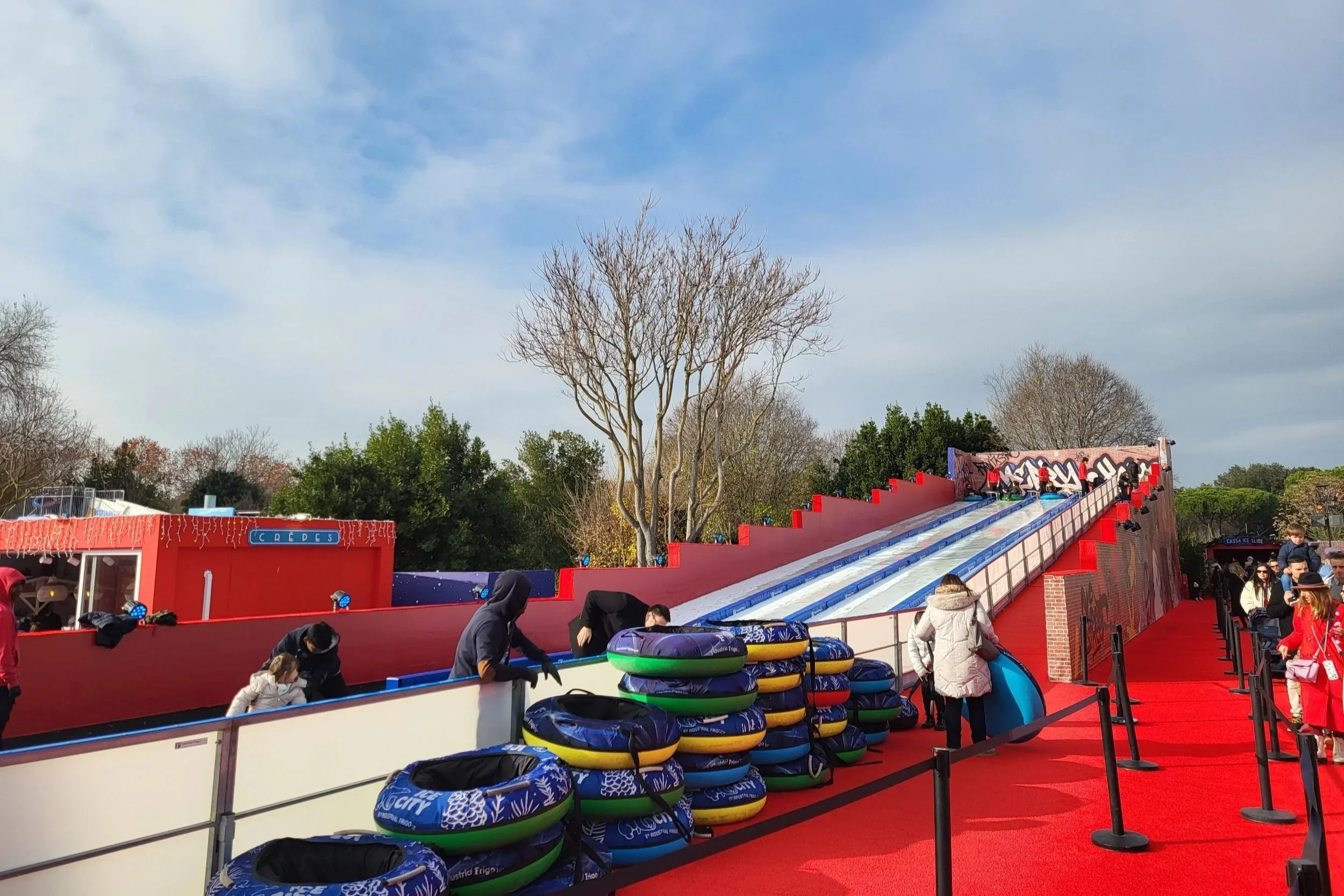 Slide with tubes  at Christmas World in Rome