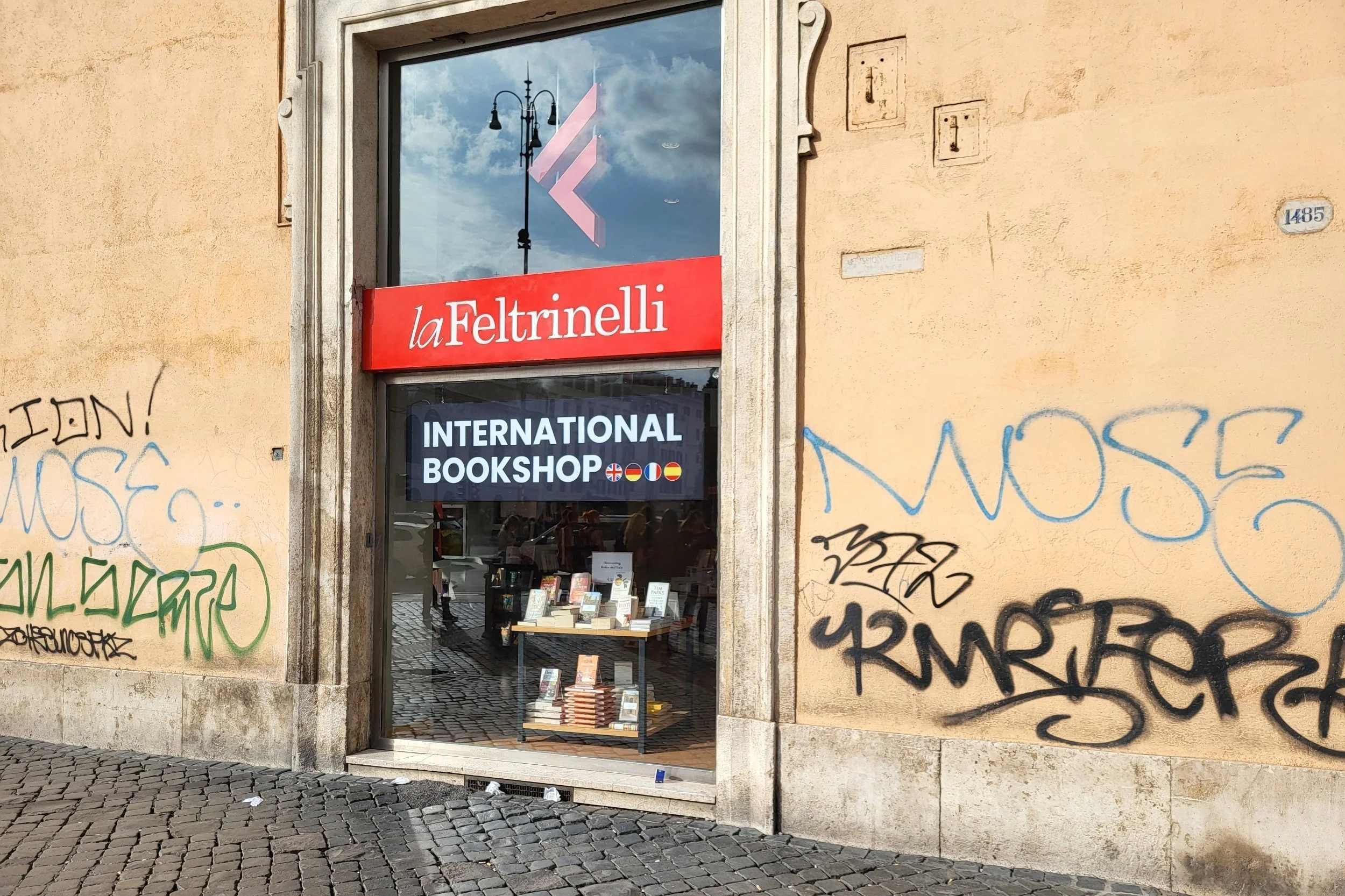 La Feltrinelli bookstore at Largo di Torre Argentina with English book selection