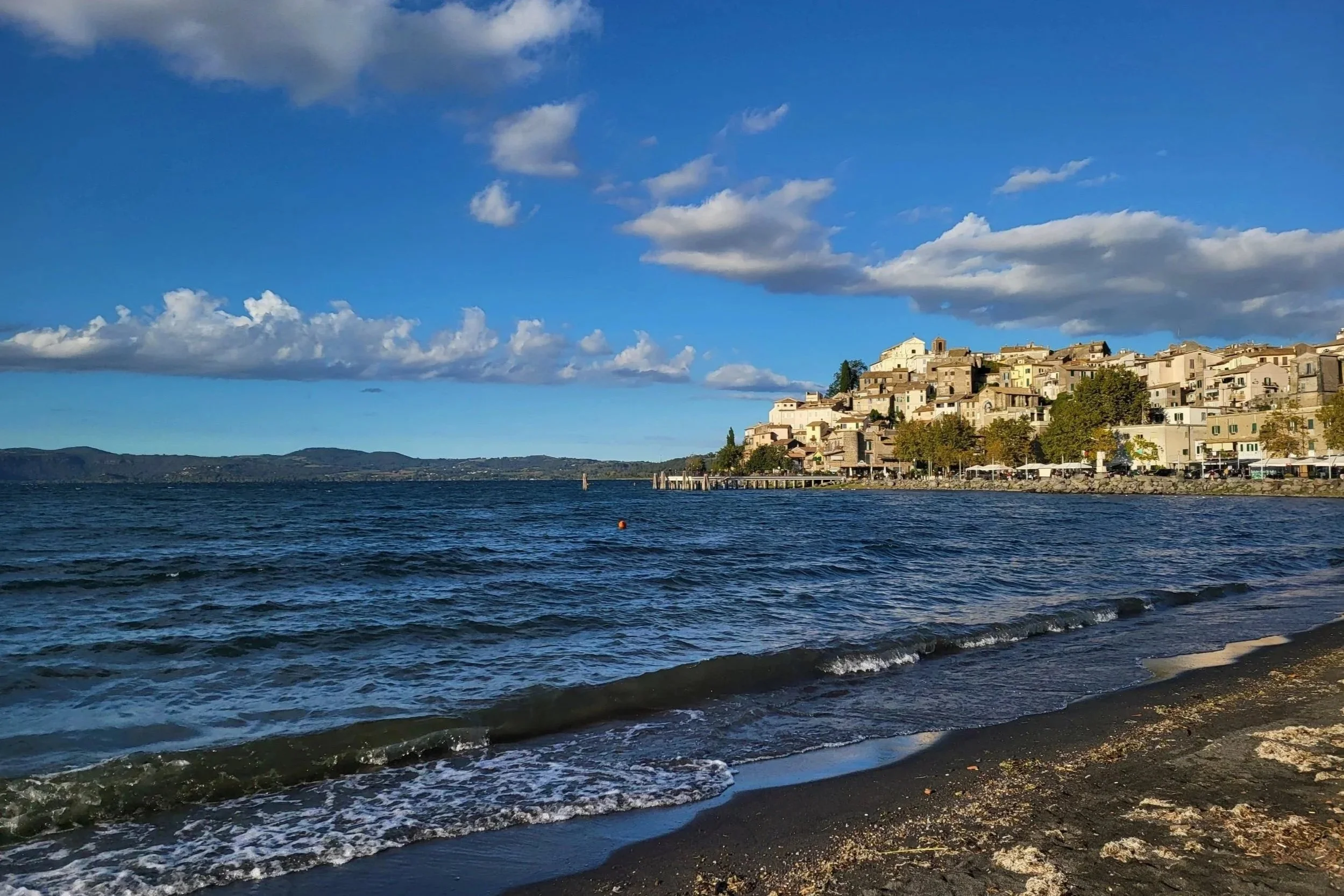 View of Anguillara Sabazia from the beach