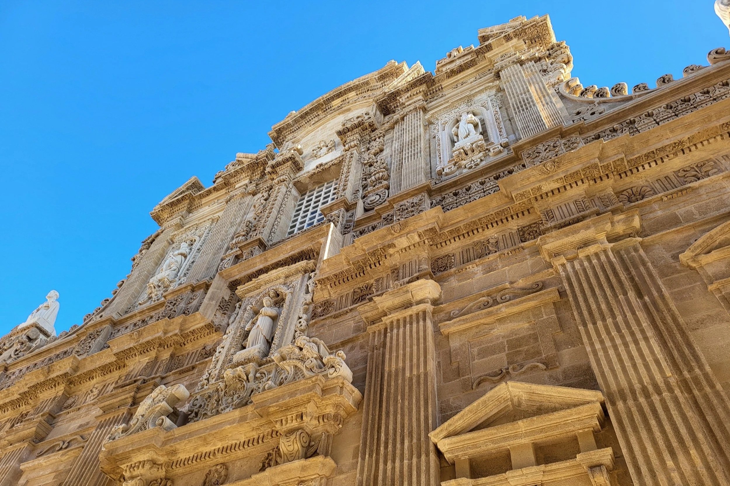 Baroque details of the Cathedral of Sant’Agata close up