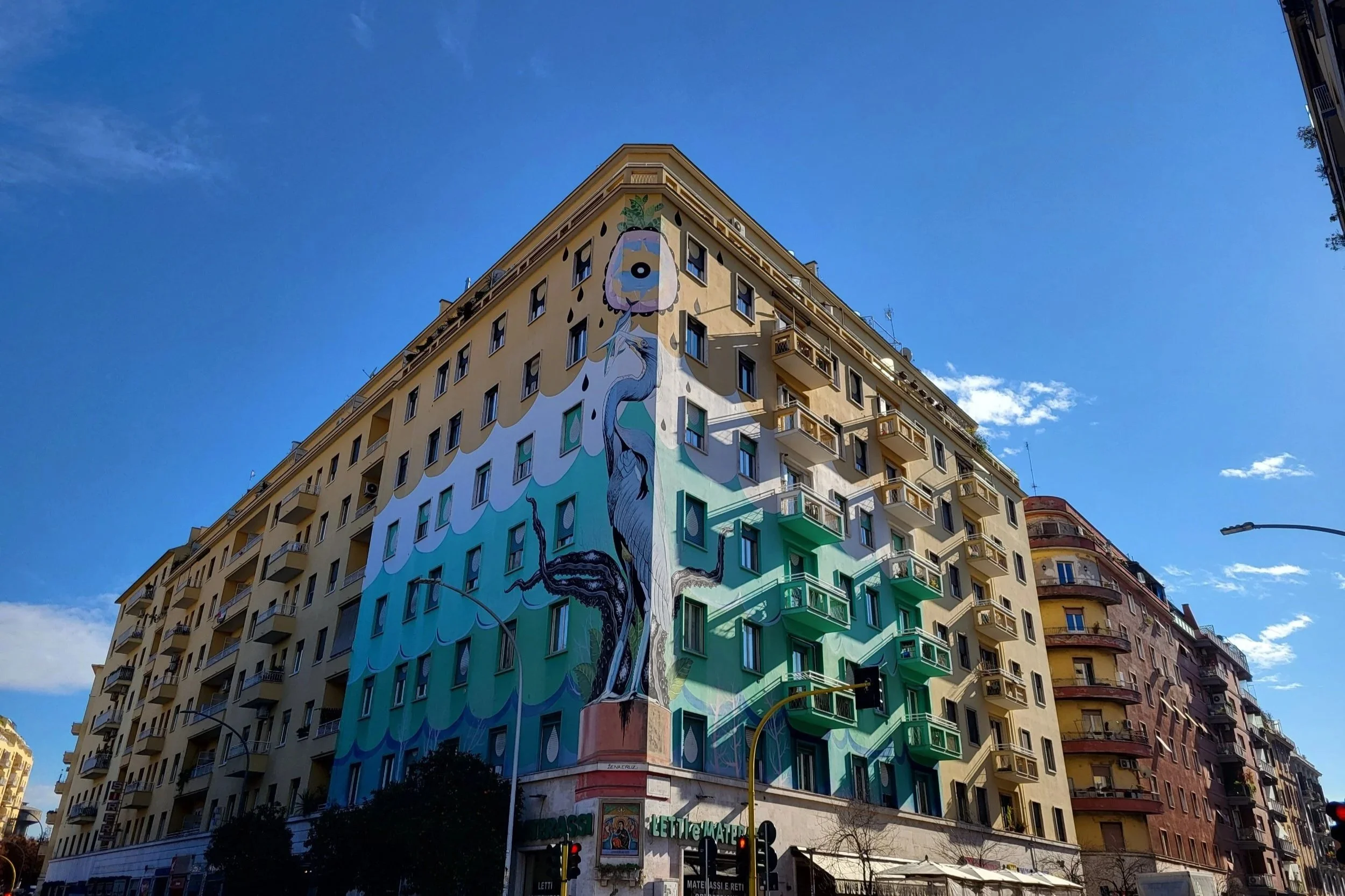 Street art on a building in Ostiense